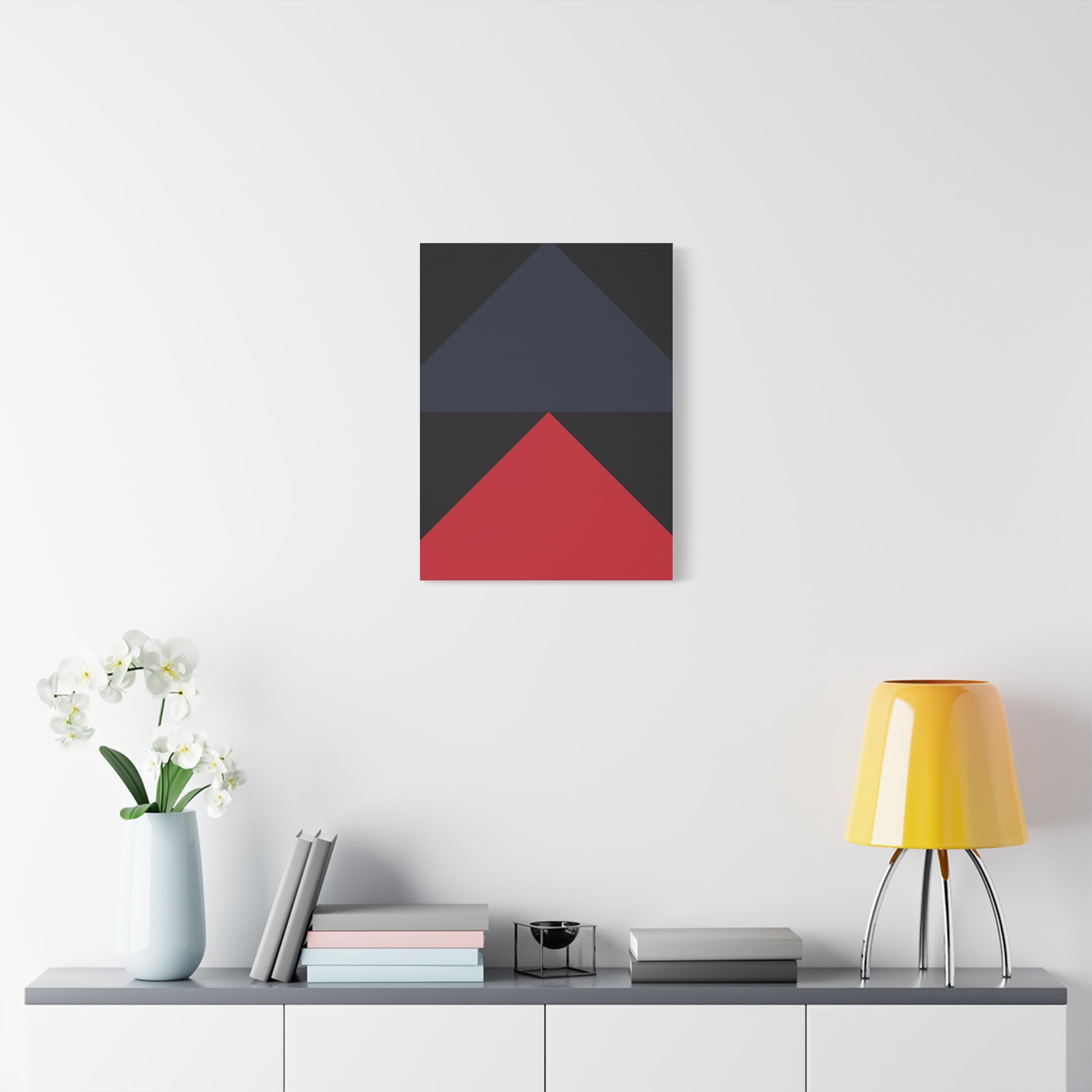 Geometric Triangles Matte Canvas Art