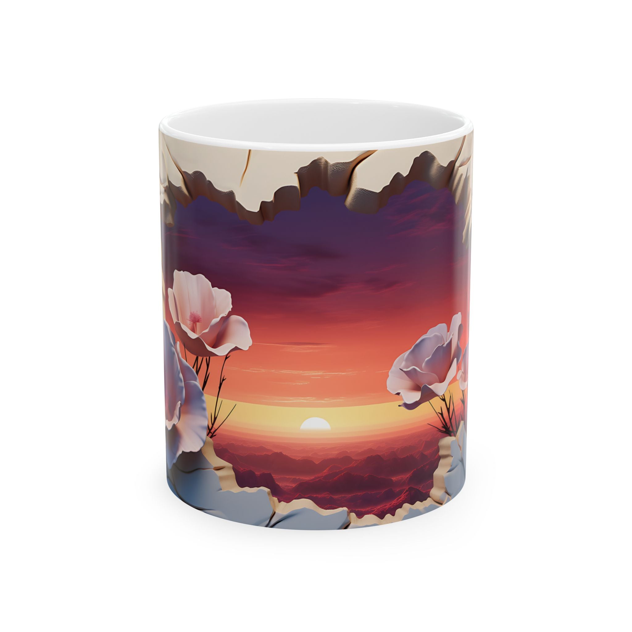 Sunset Dreams Mug: Surreal Landscape Art