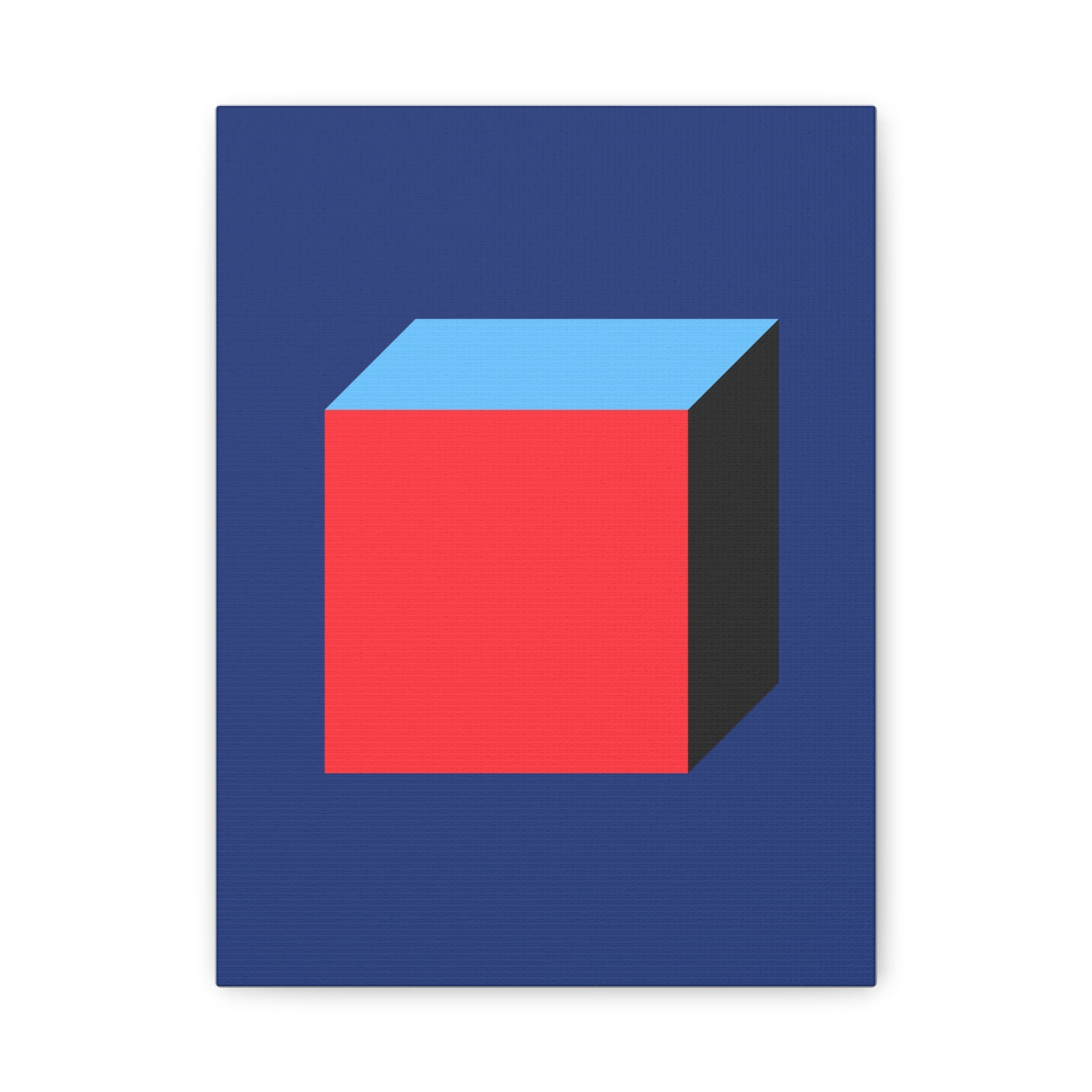 Abstract Red & Blue Cube Canvas Art