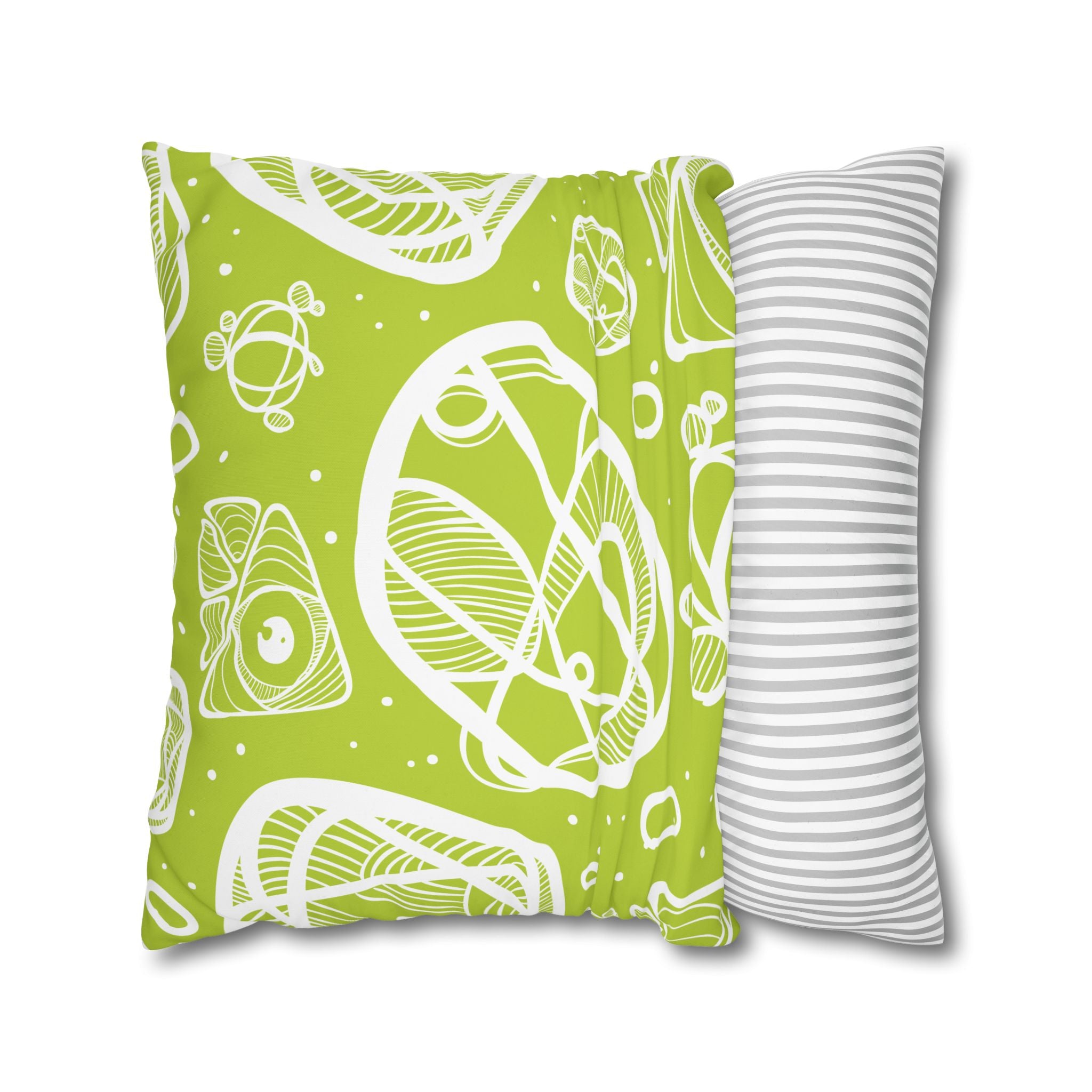 Lime Green Abstract Art Pillowcase