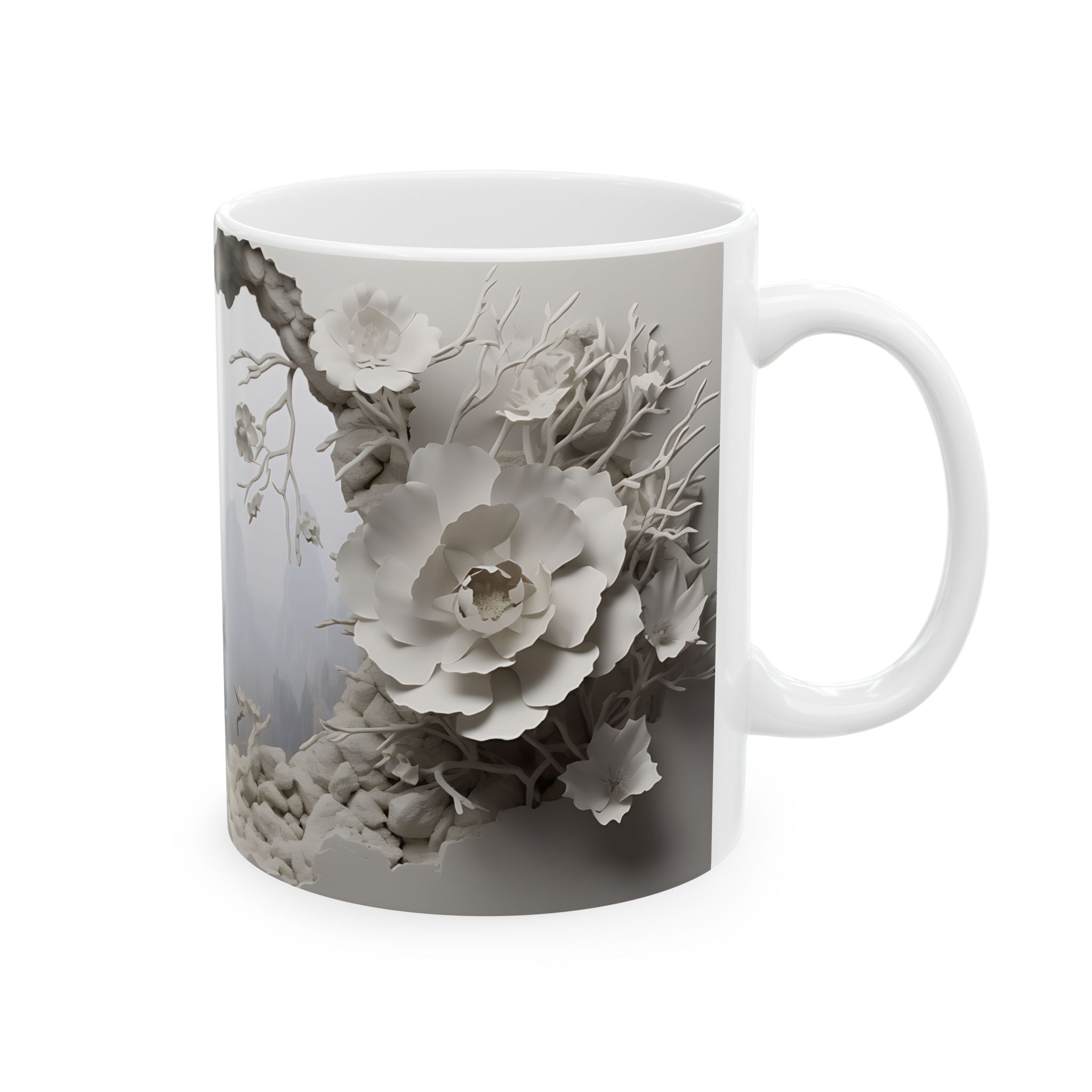 Surreal Paper Flower Mountain Mug