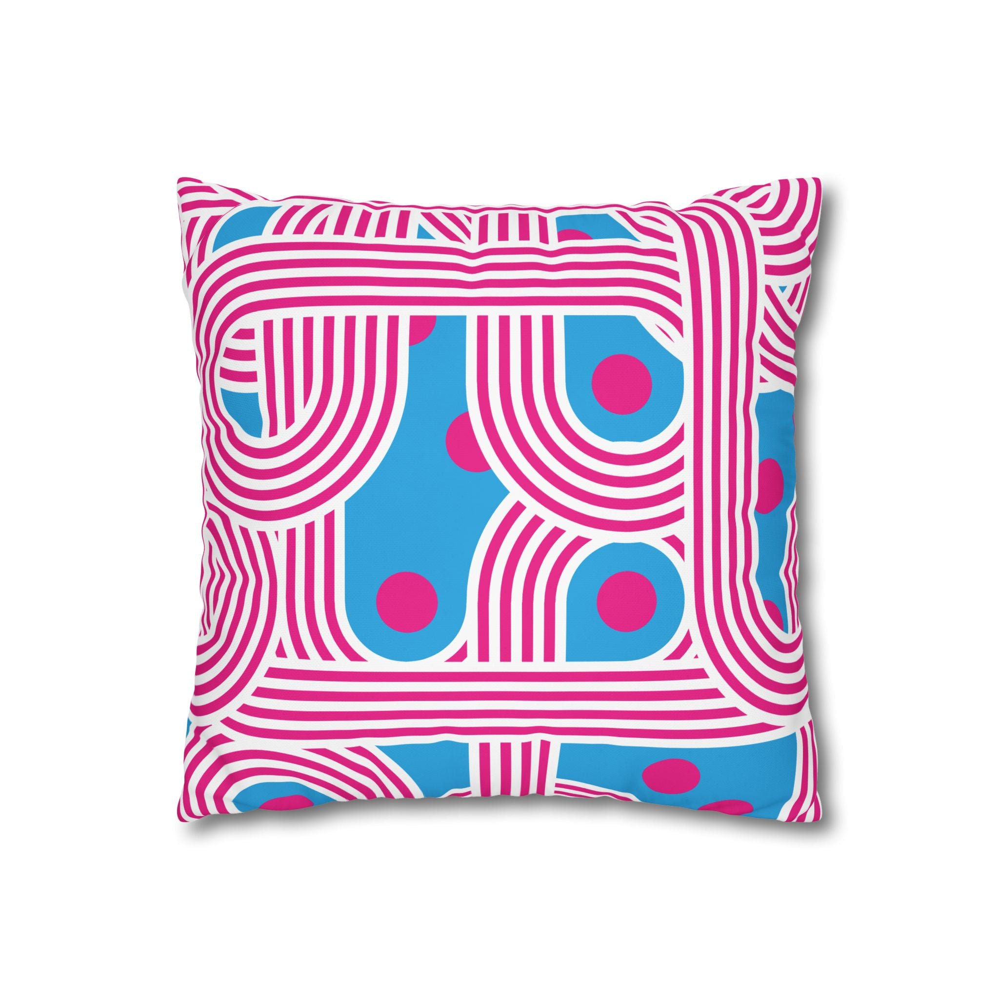 Retro Pink & Teal Geometric Pillowcase