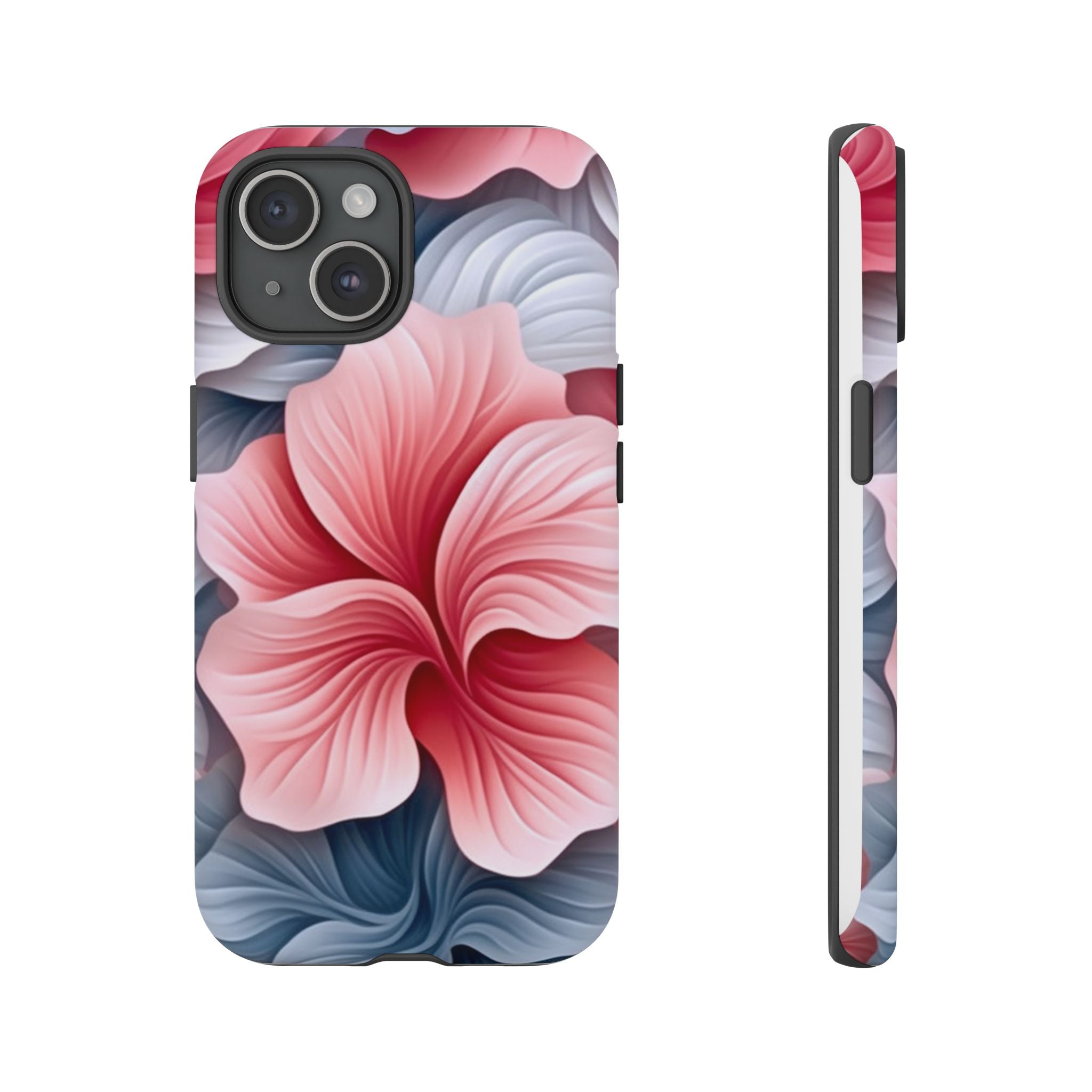 Abstract Floral Pink iPhone Case - Hexagon Stone