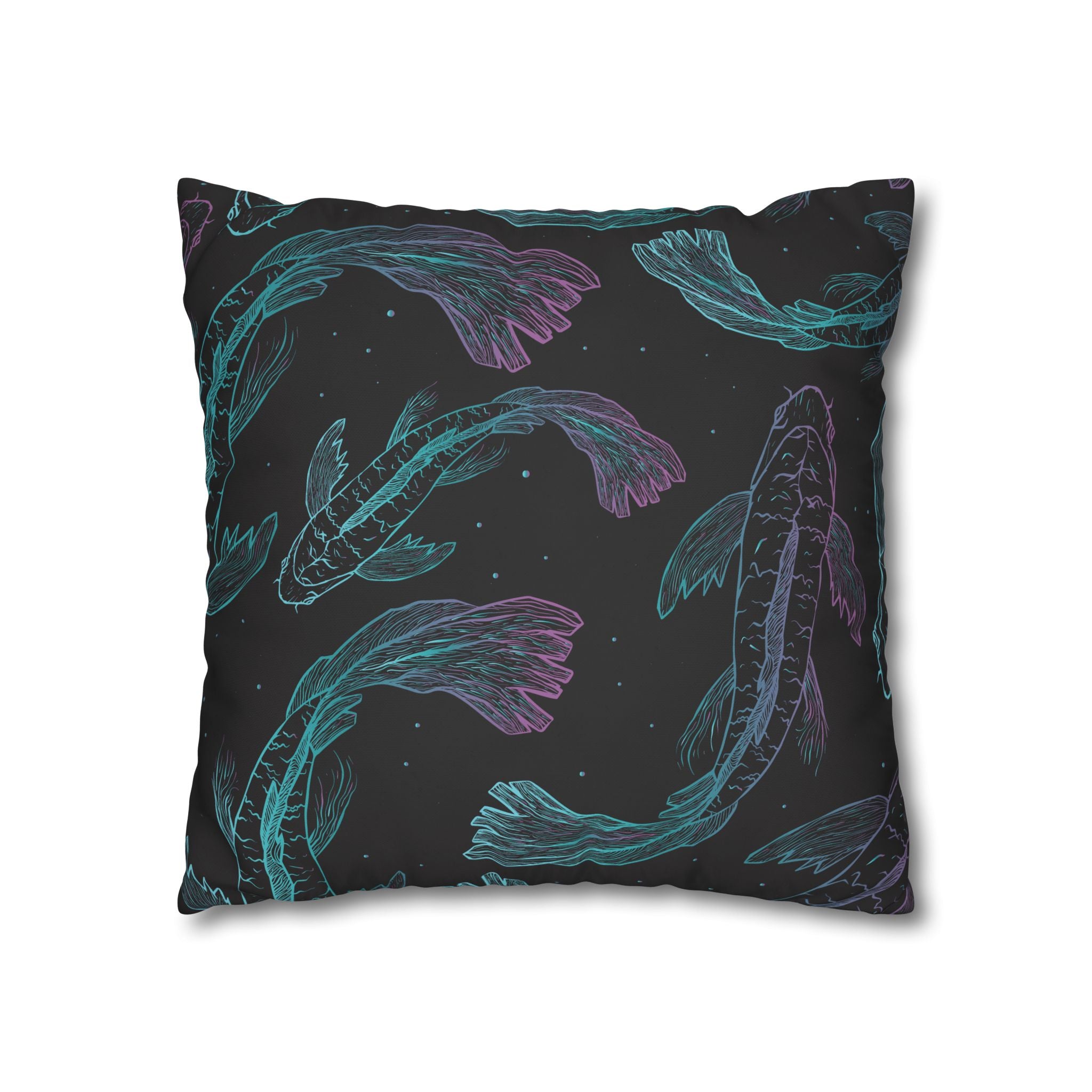 Teal & Purple Koi Fish Pillowcase