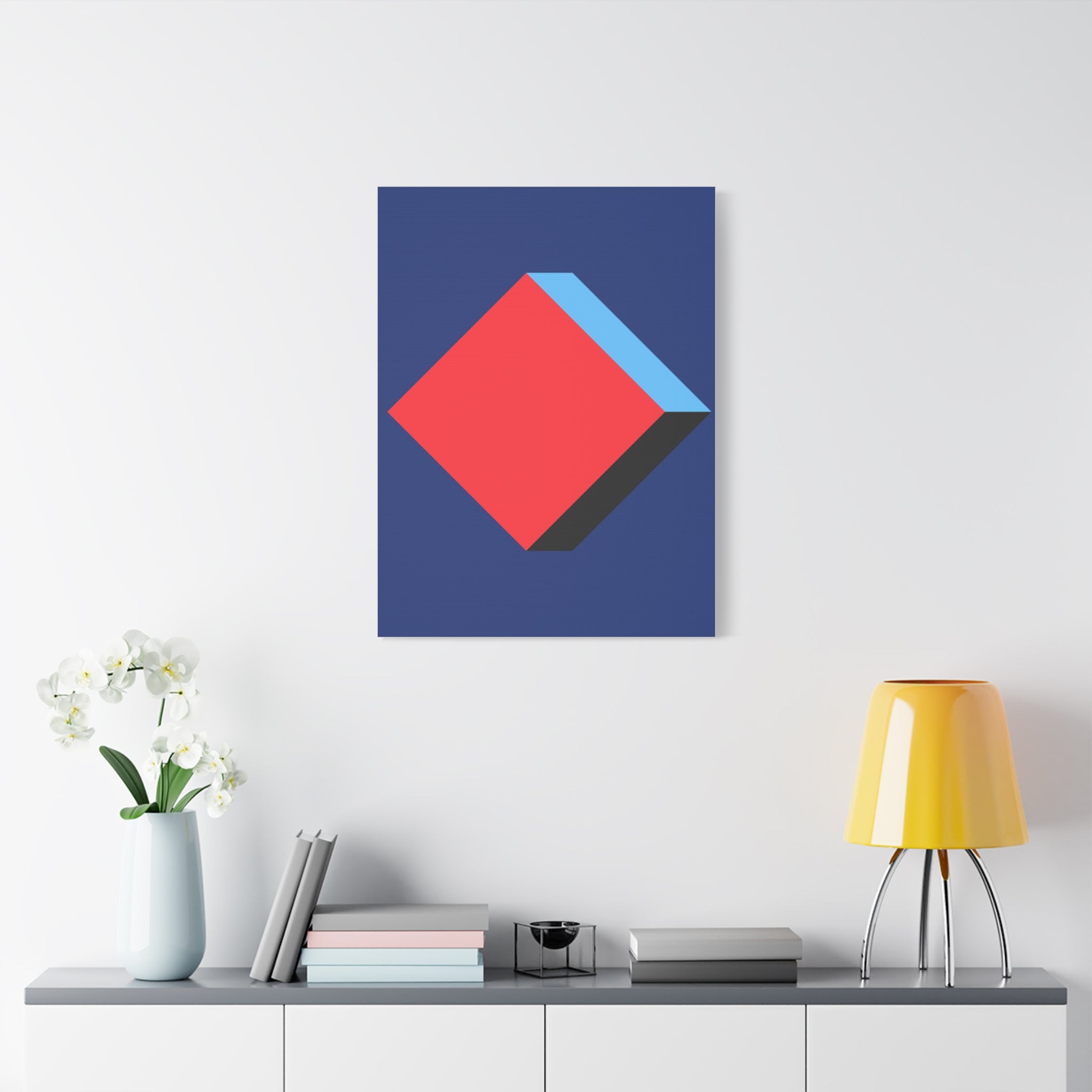 Geometric Cube Diamond Canvas Art