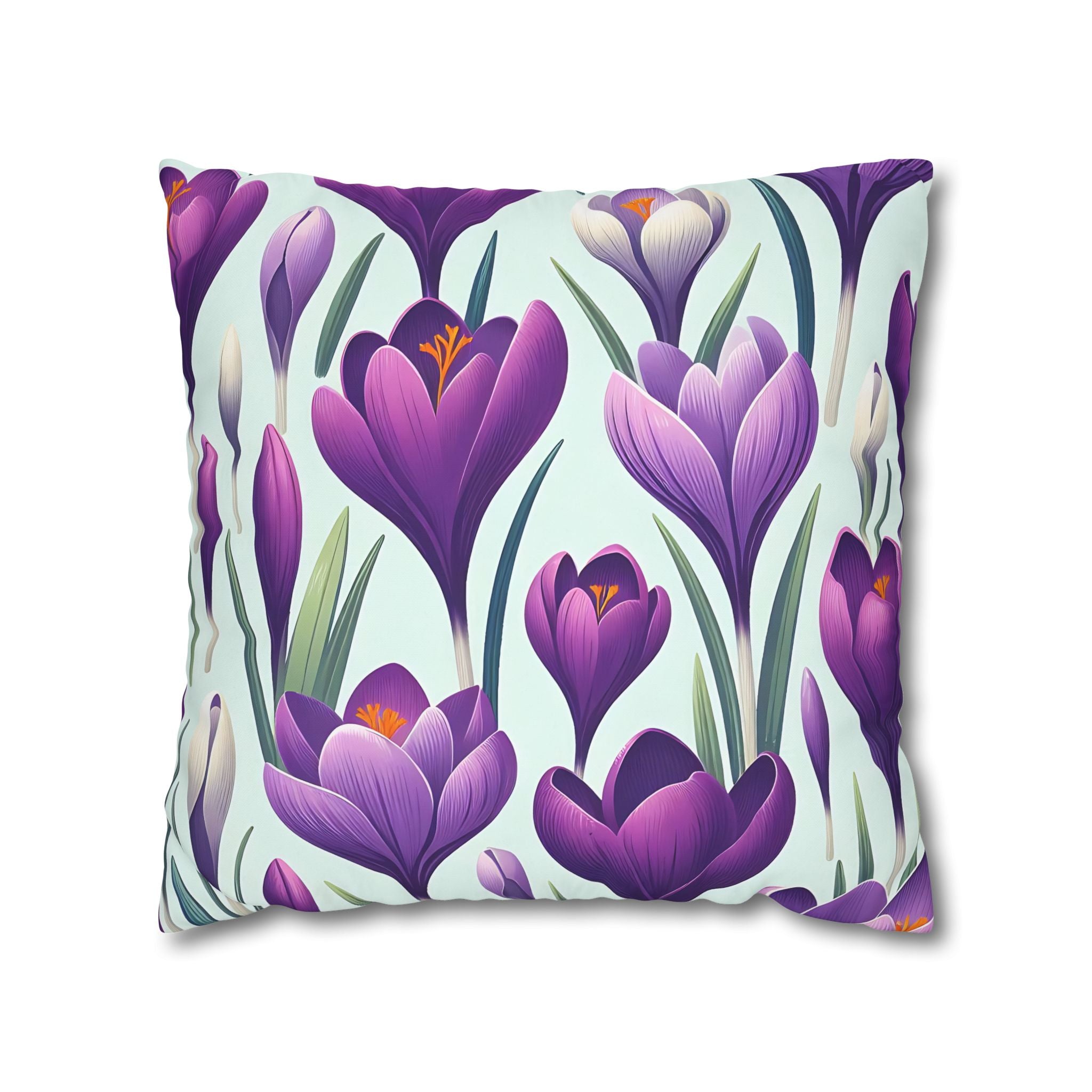 Purple Crocus Flower Pillowcase