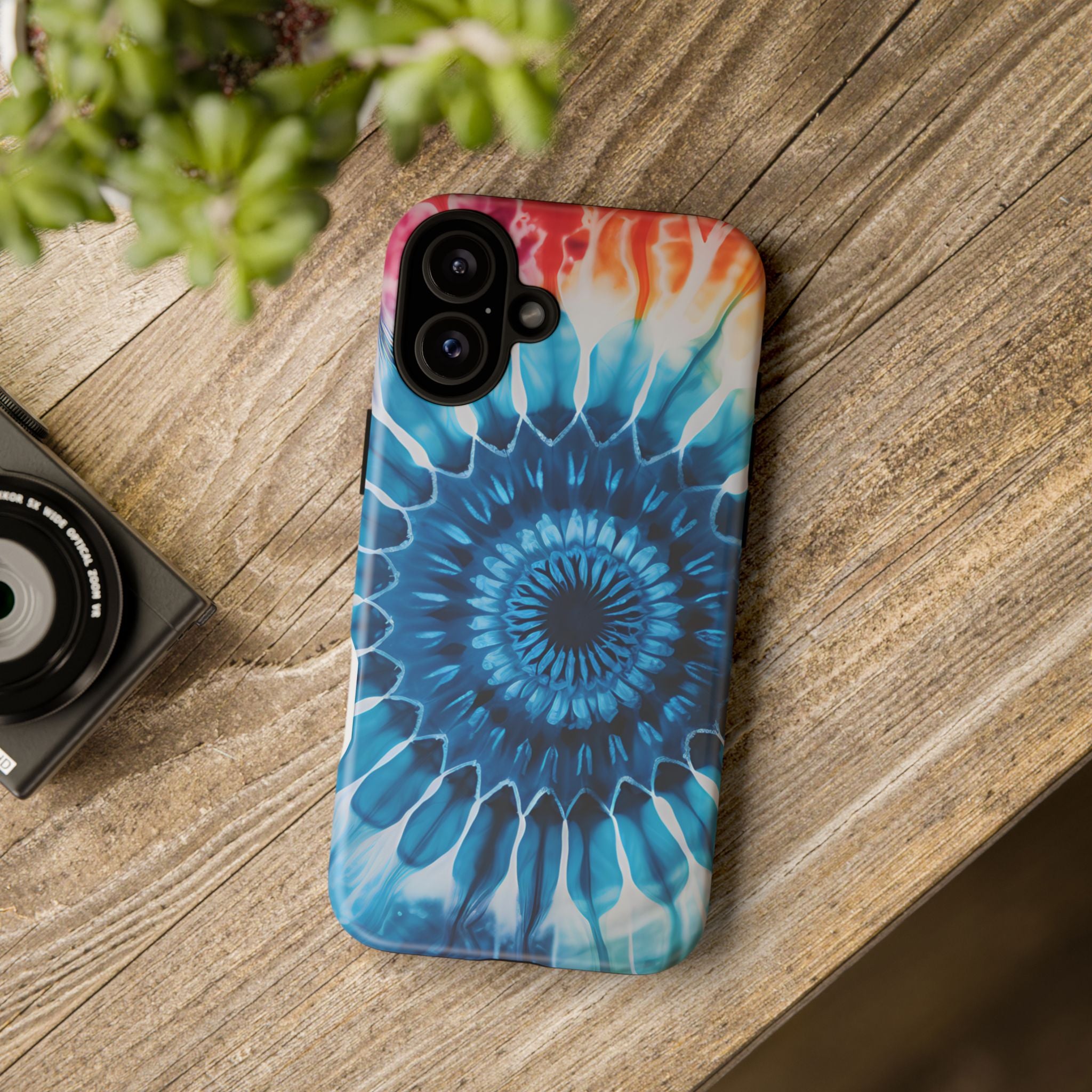 Cosmic Mandala Tie-Dye iPhone Case - Rugged Hexagon Stone