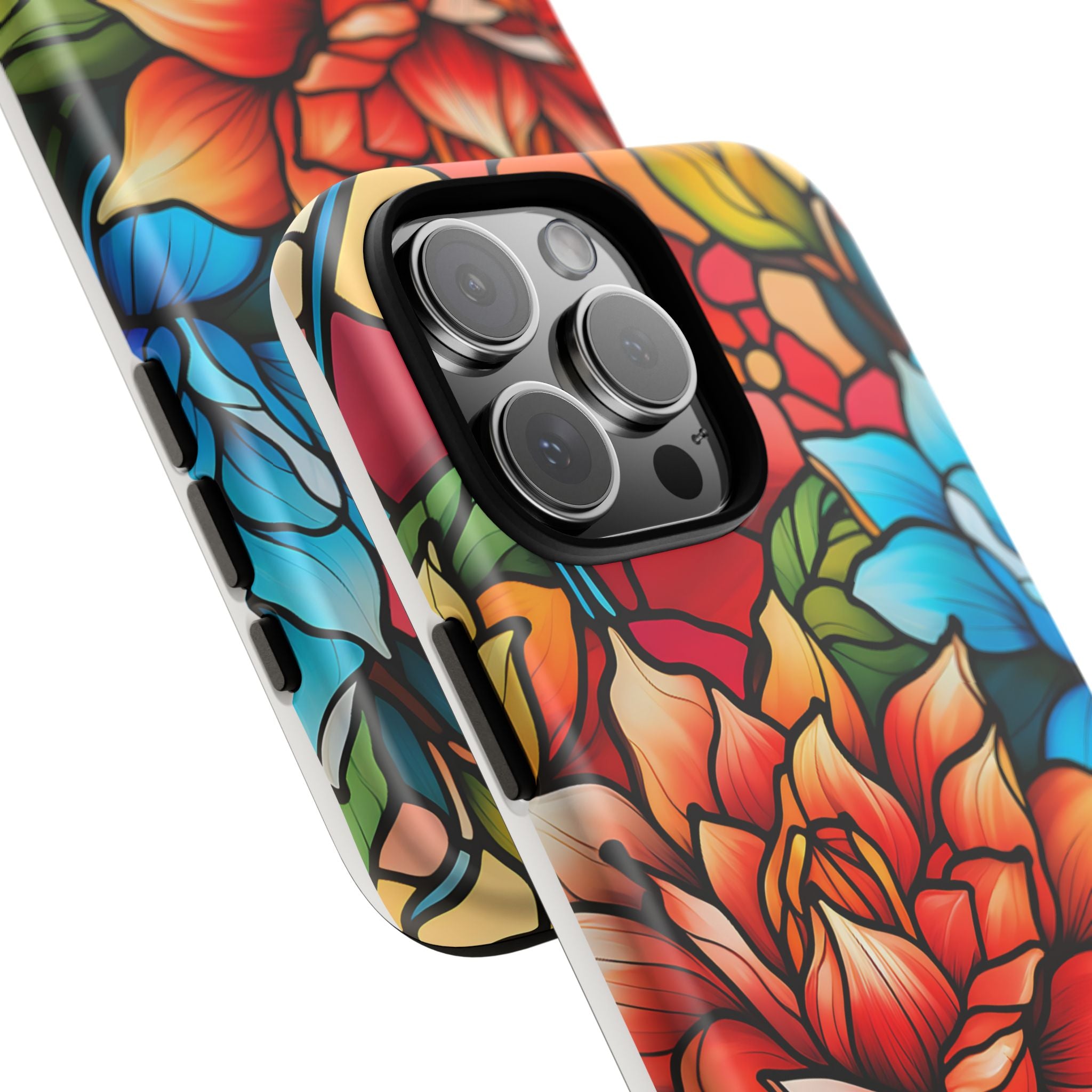 Stained Glass Floral iPhone Case - Hexagon Stone