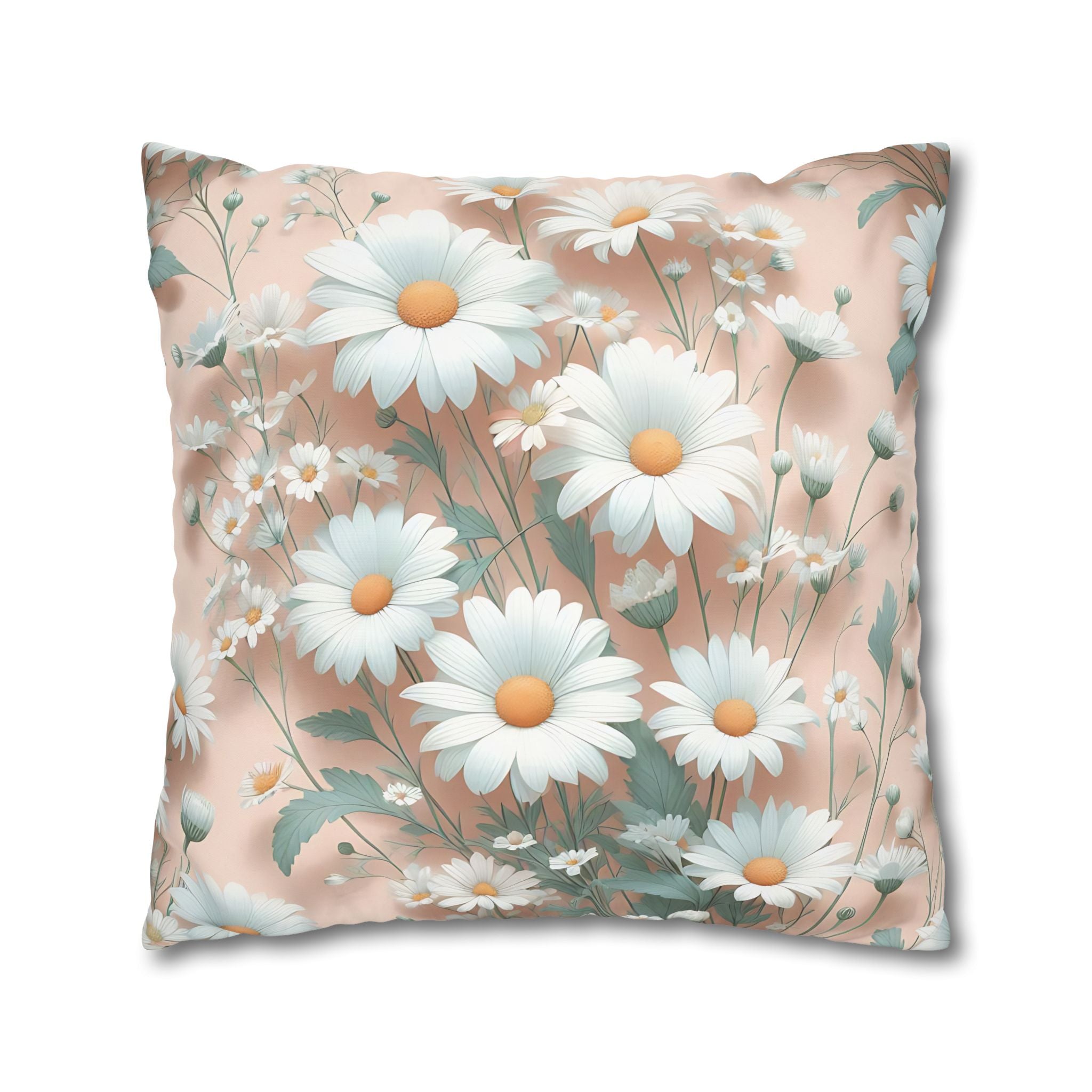 Peach Daisy Pillowcase - Floral Bedding