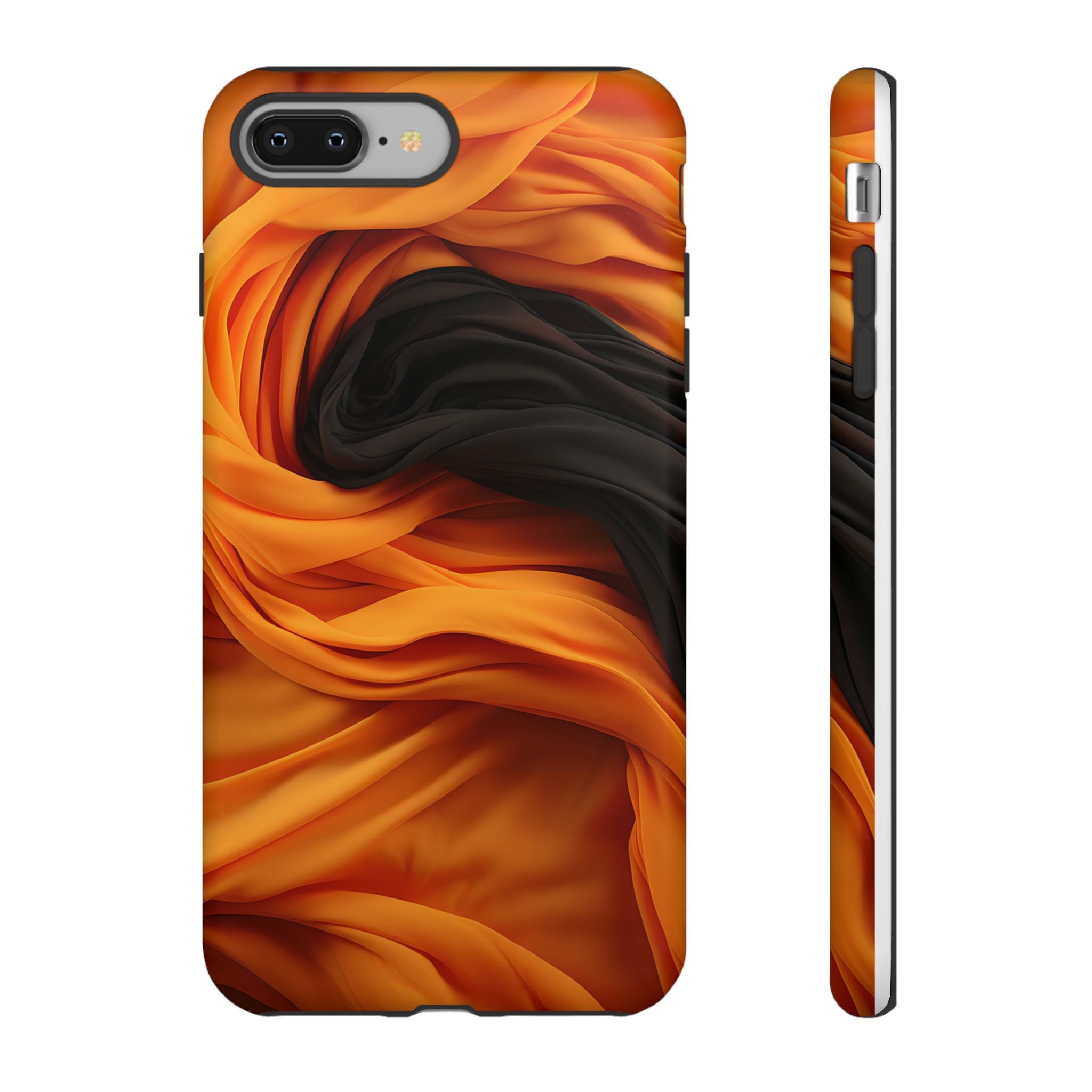 Abstract Orange & Gray Hexagon Stone iPhone Case