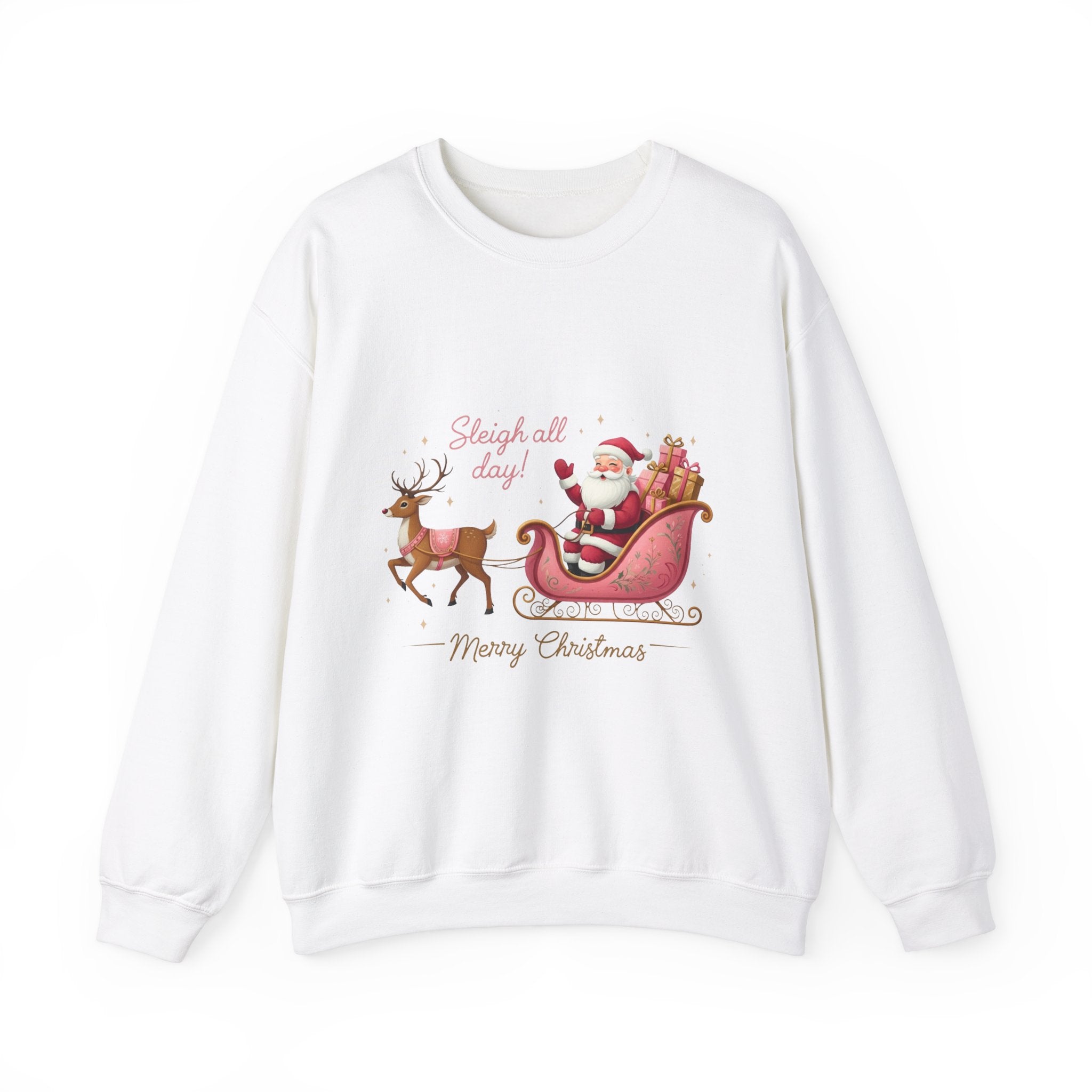 Pink Sleigh Santa Christmas Sweatshirt