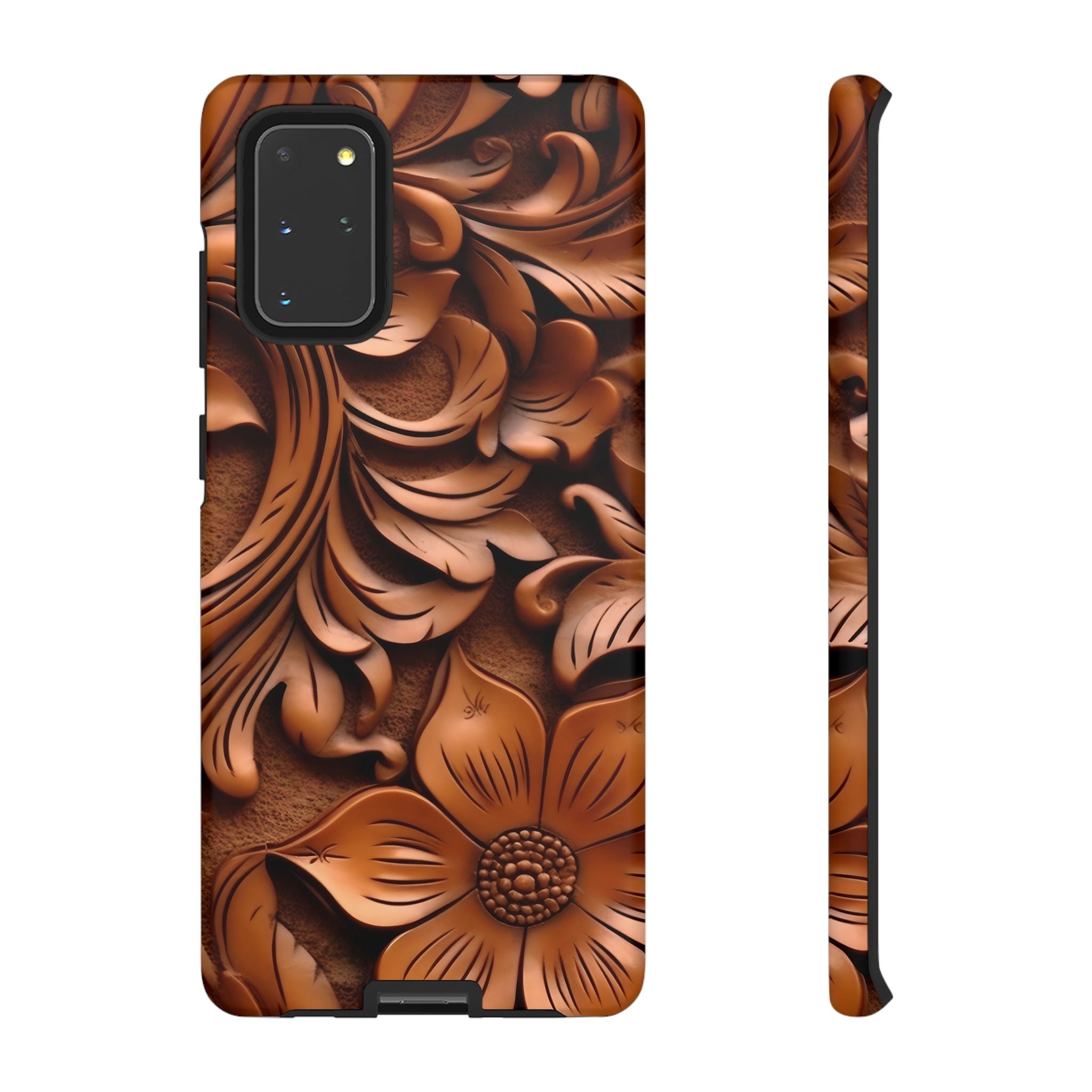 Baroque Floral Wood Samsung Case