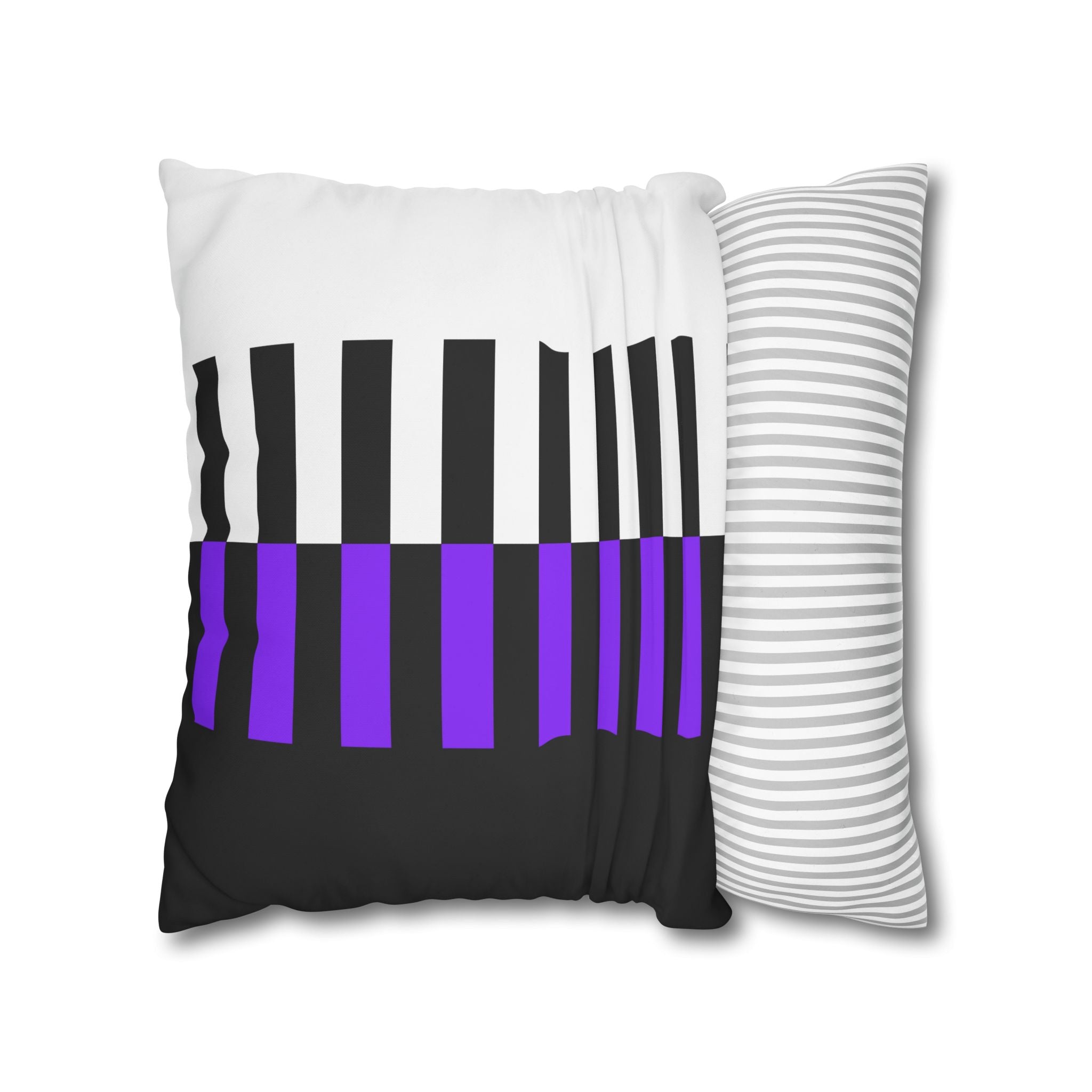 Abstract Piano Pillowcase - Purple & Black