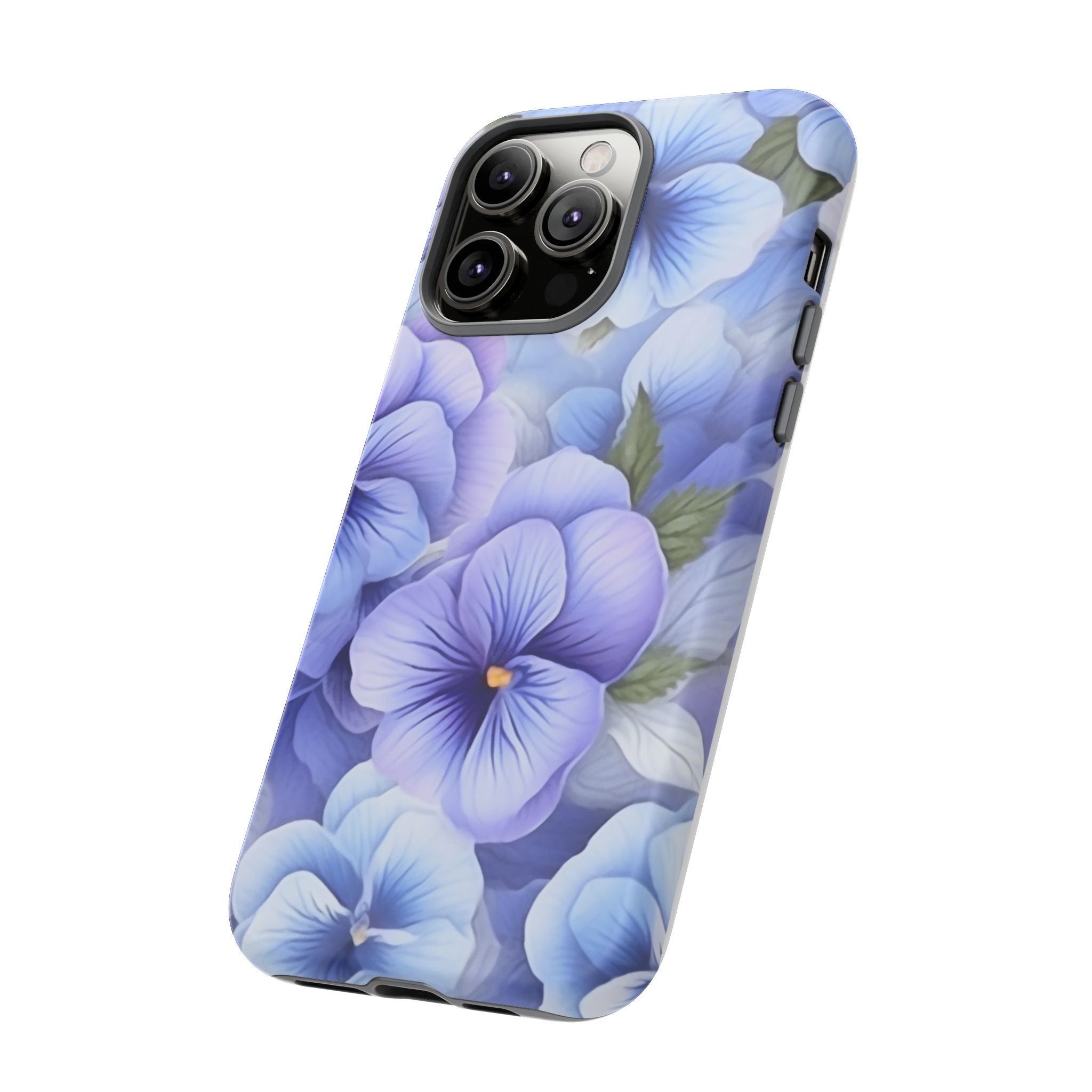 Dreamy Pansy Blue iPhone Case - Hexagon Stone