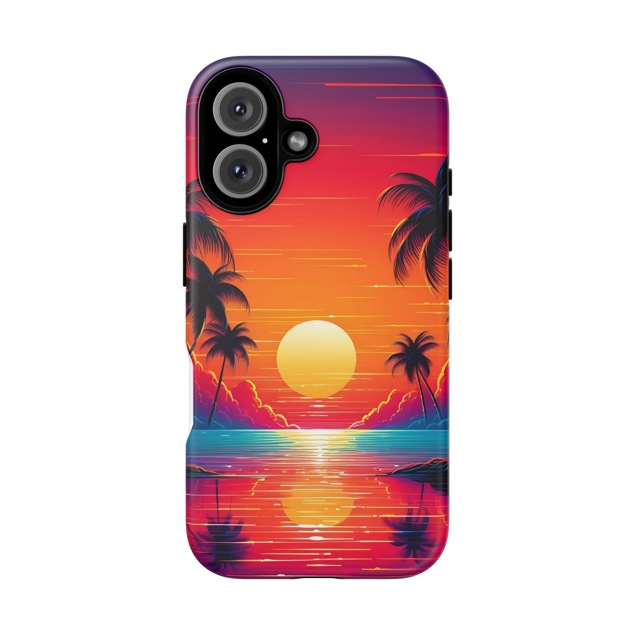 Sunset Palm Beach iPhone Case - Hexagon Stone