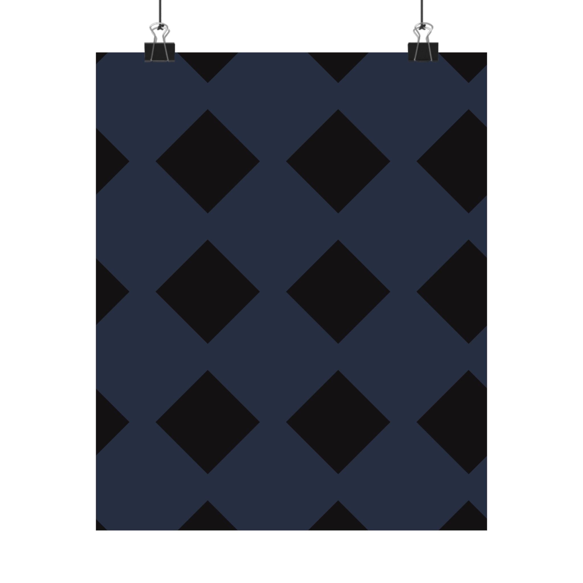 Geometric Dark Blue Diamond Poster