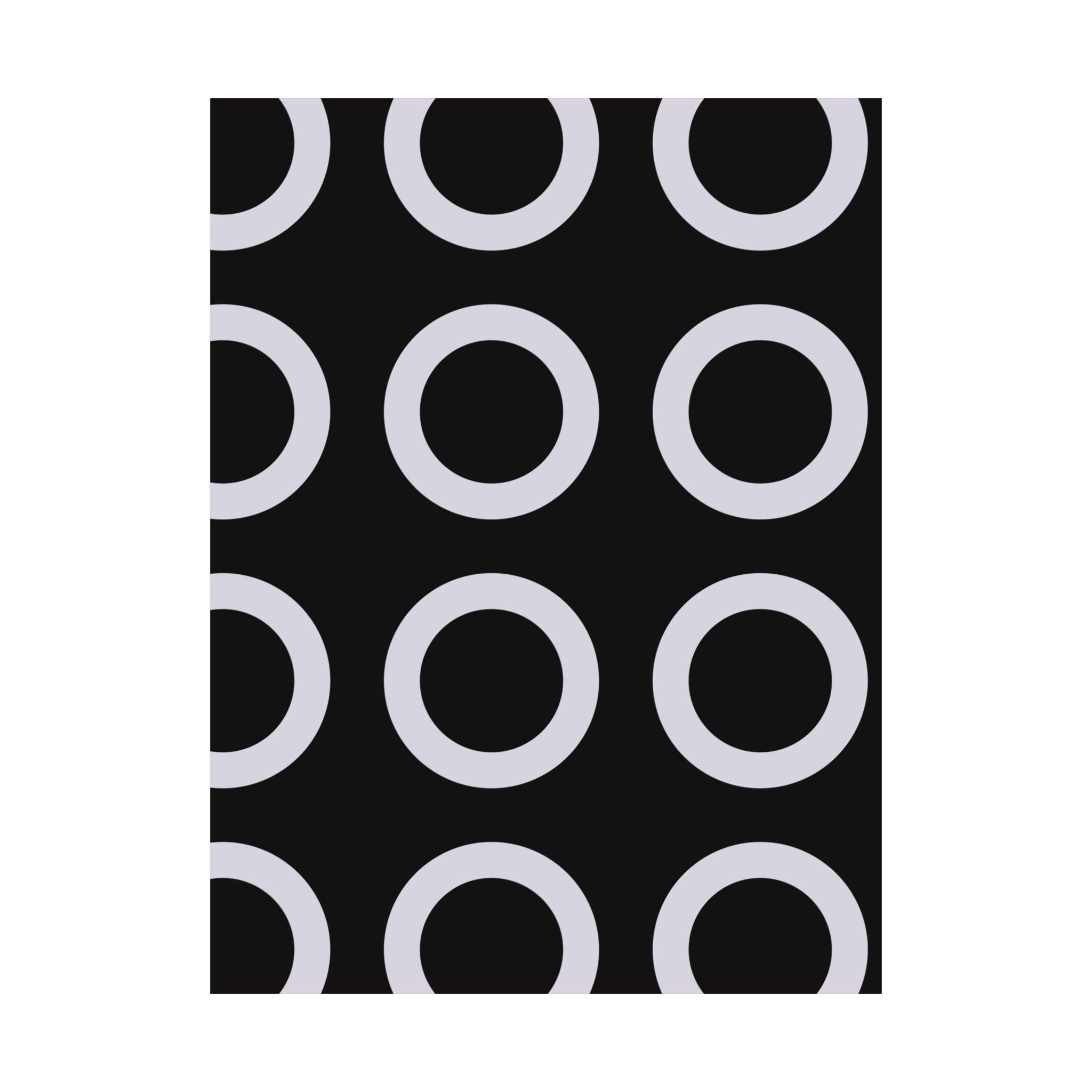 Geometric Circle Art Poster - Gray & Black