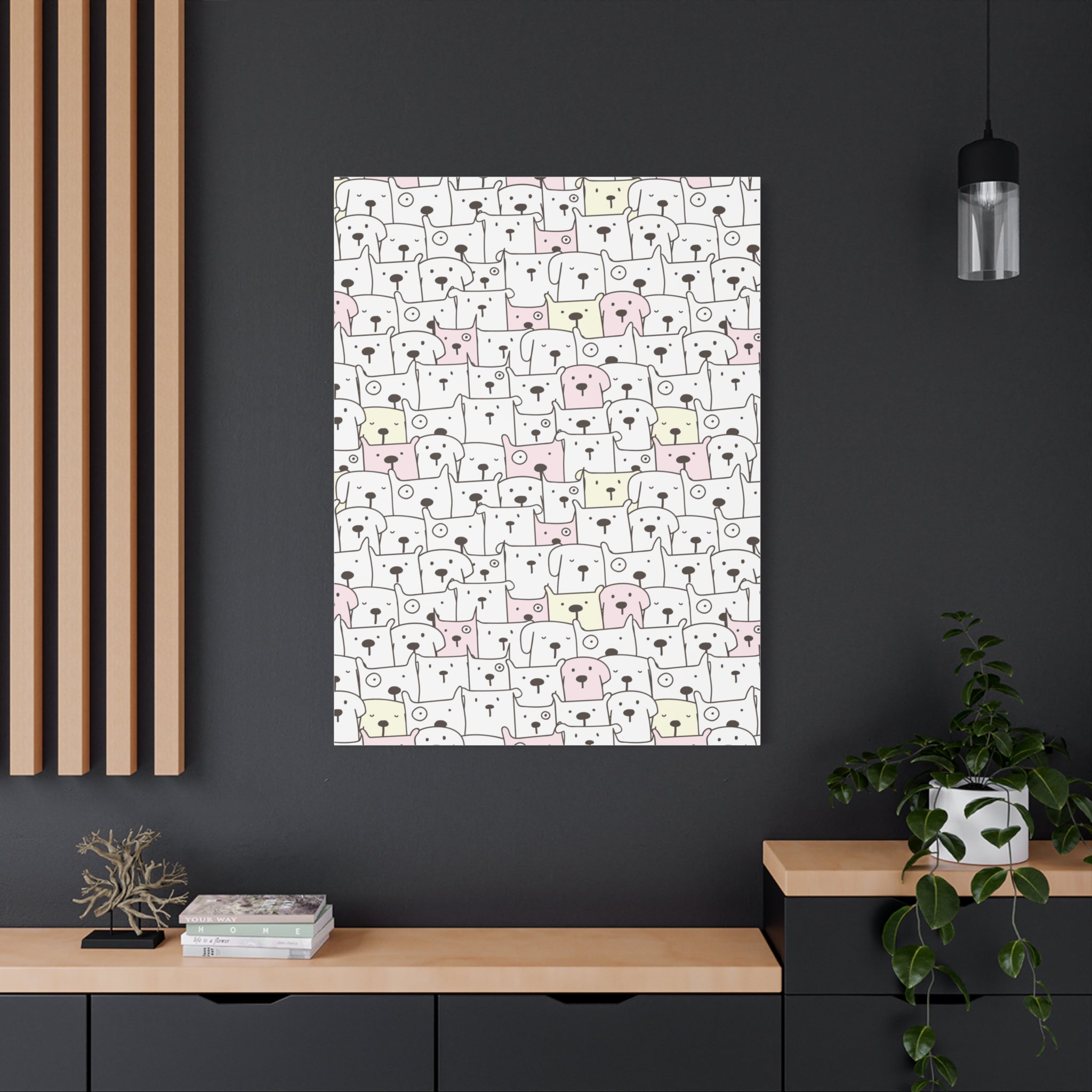 Cute Puppy Canvas Art - Dog Pattern