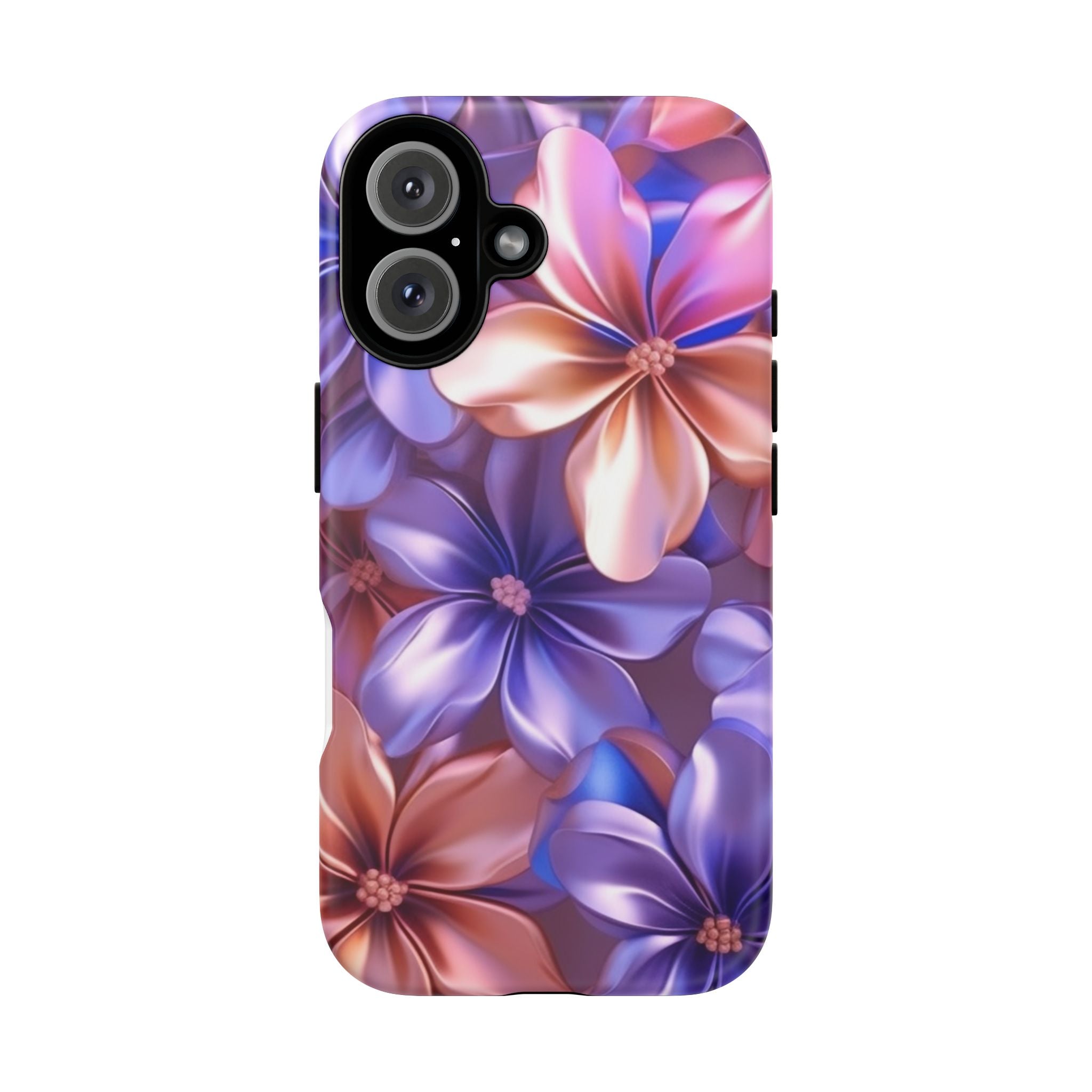 Metallic Flower iPhone Case - Rugged Hexagon Stone