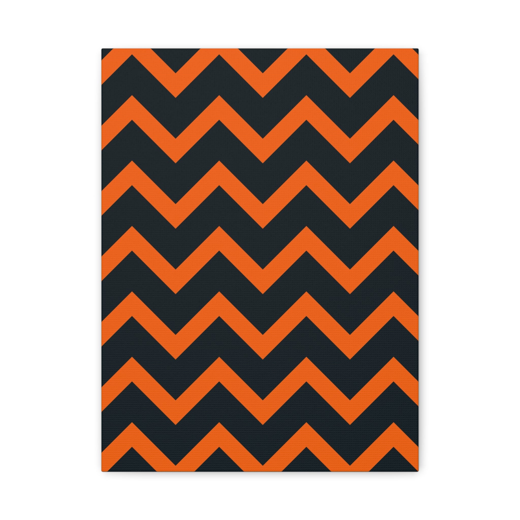 Orange & Navy Chevron Matte Canvas Art