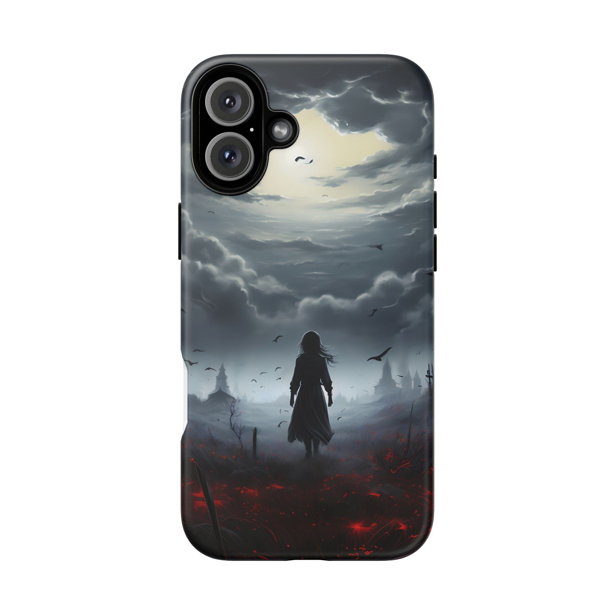 Stormy Silhouette Hexagon Stone iPhone Case