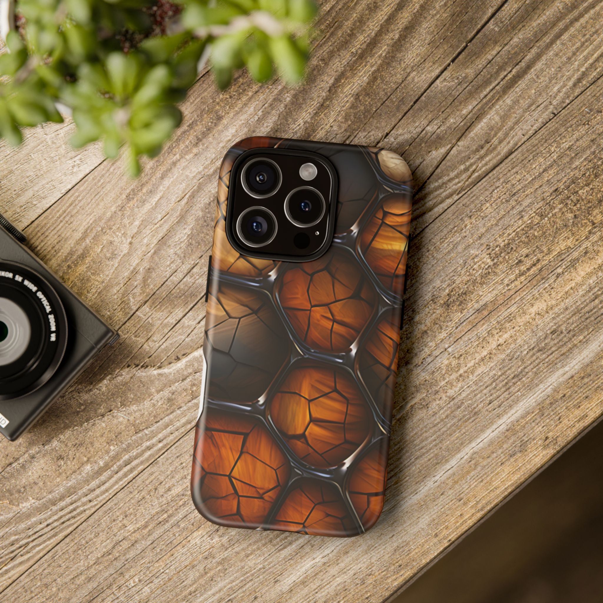 Cracked Wood Honeycomb iPhone Case