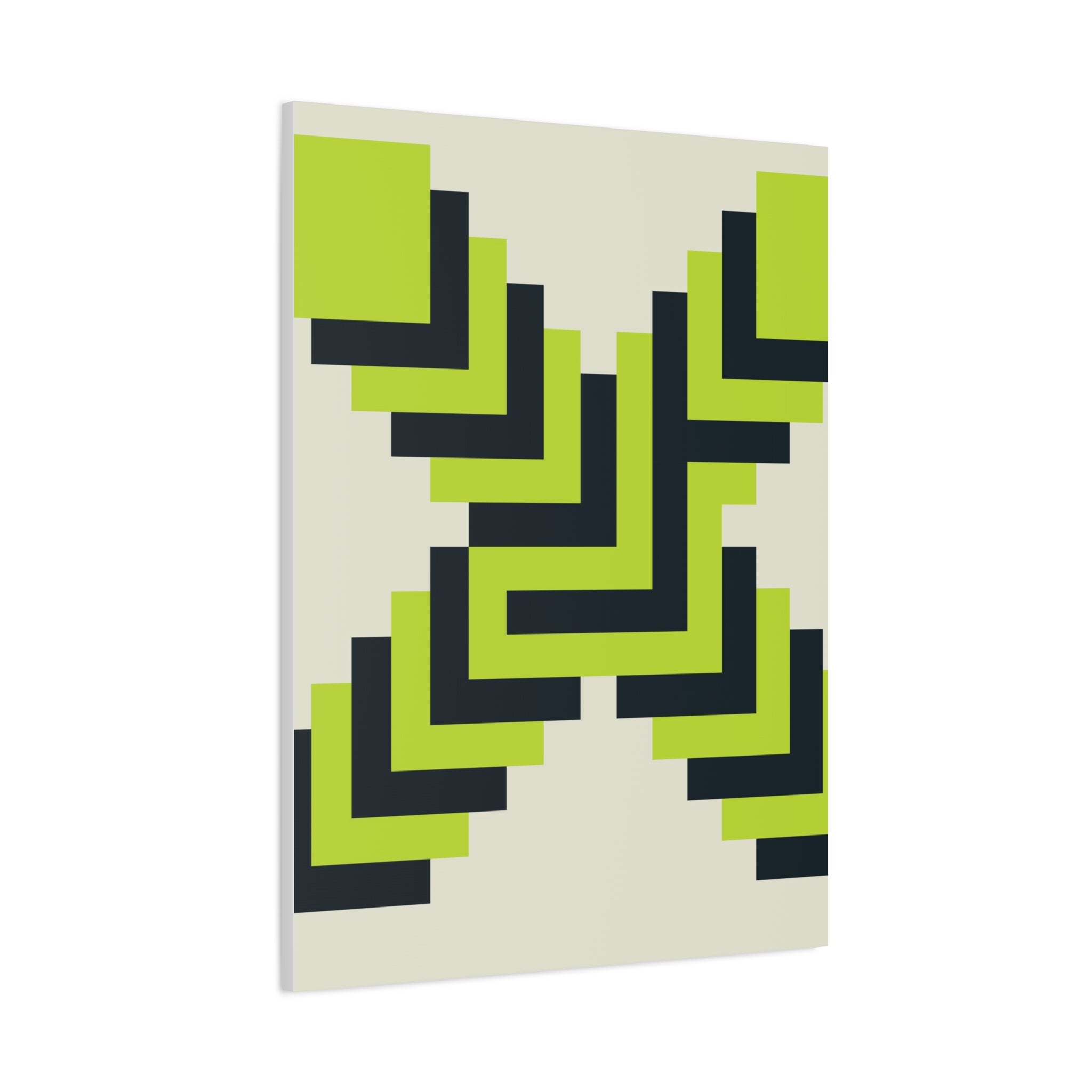 Geometric X Canvas Art - Teal & Lime