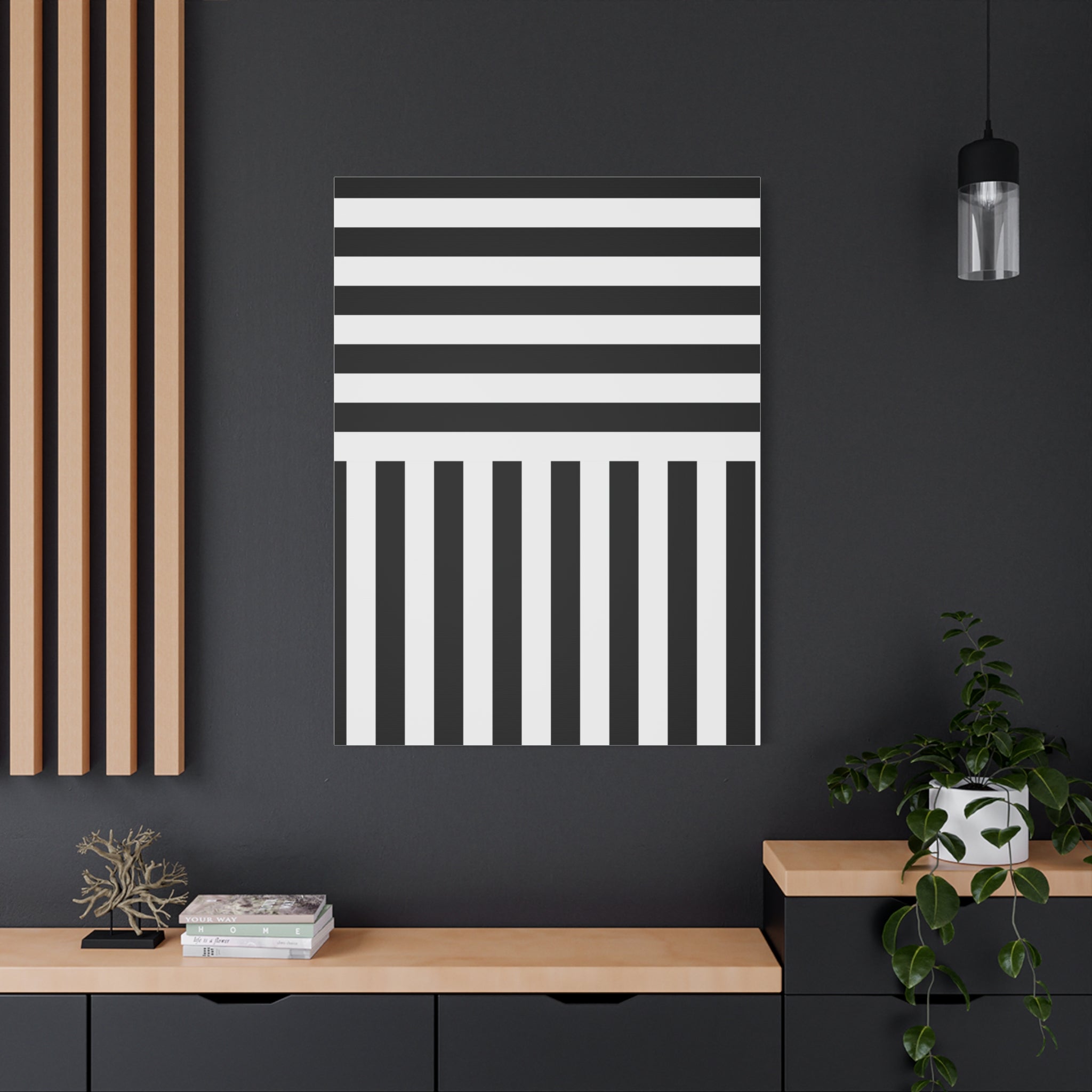 Monochrome Geometric Canvas Art