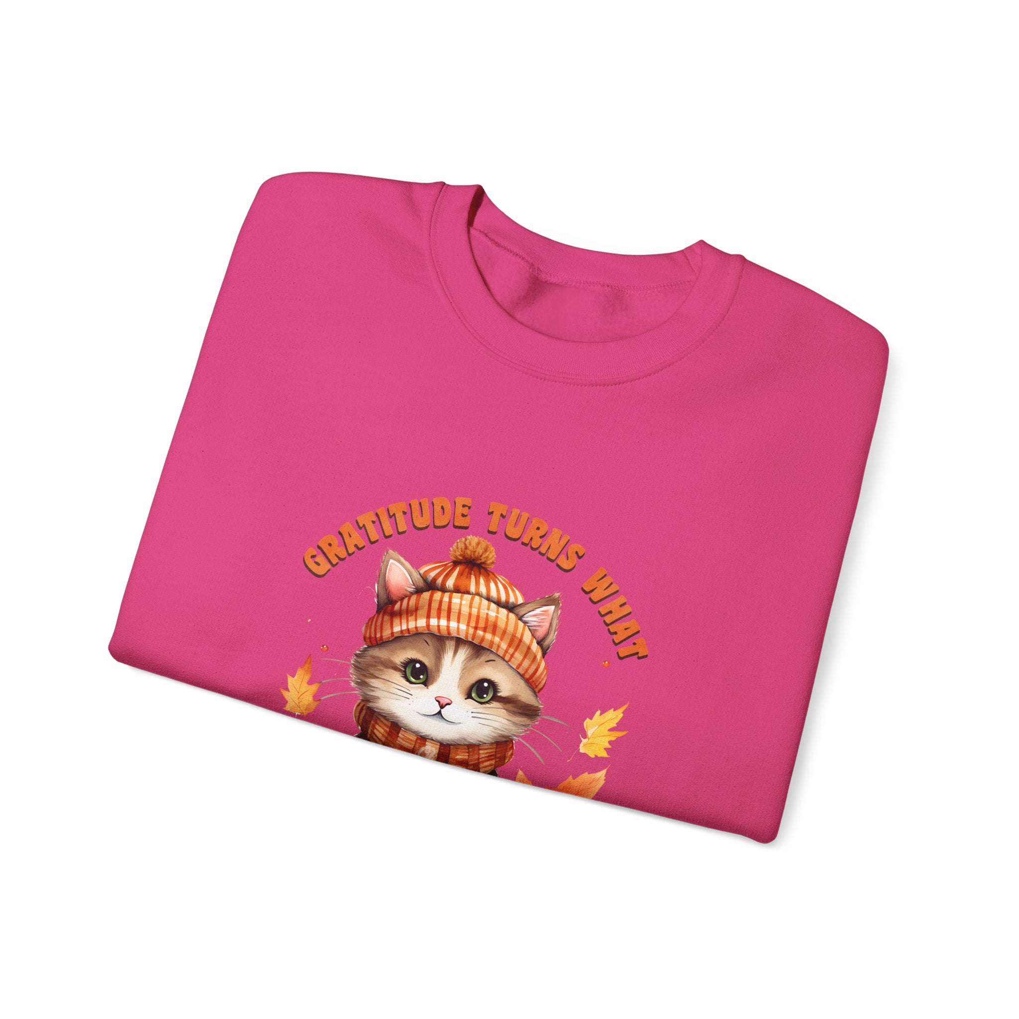 Cozy Cat Gratitude Thanksgiving Sweatshirt