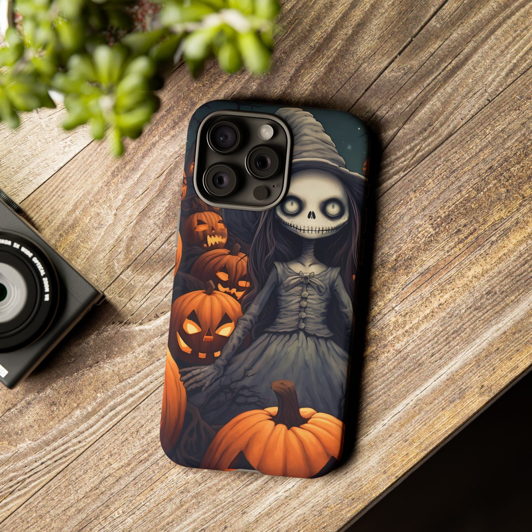 Spooky Witch Girl Hexagon Stone iPhone Case