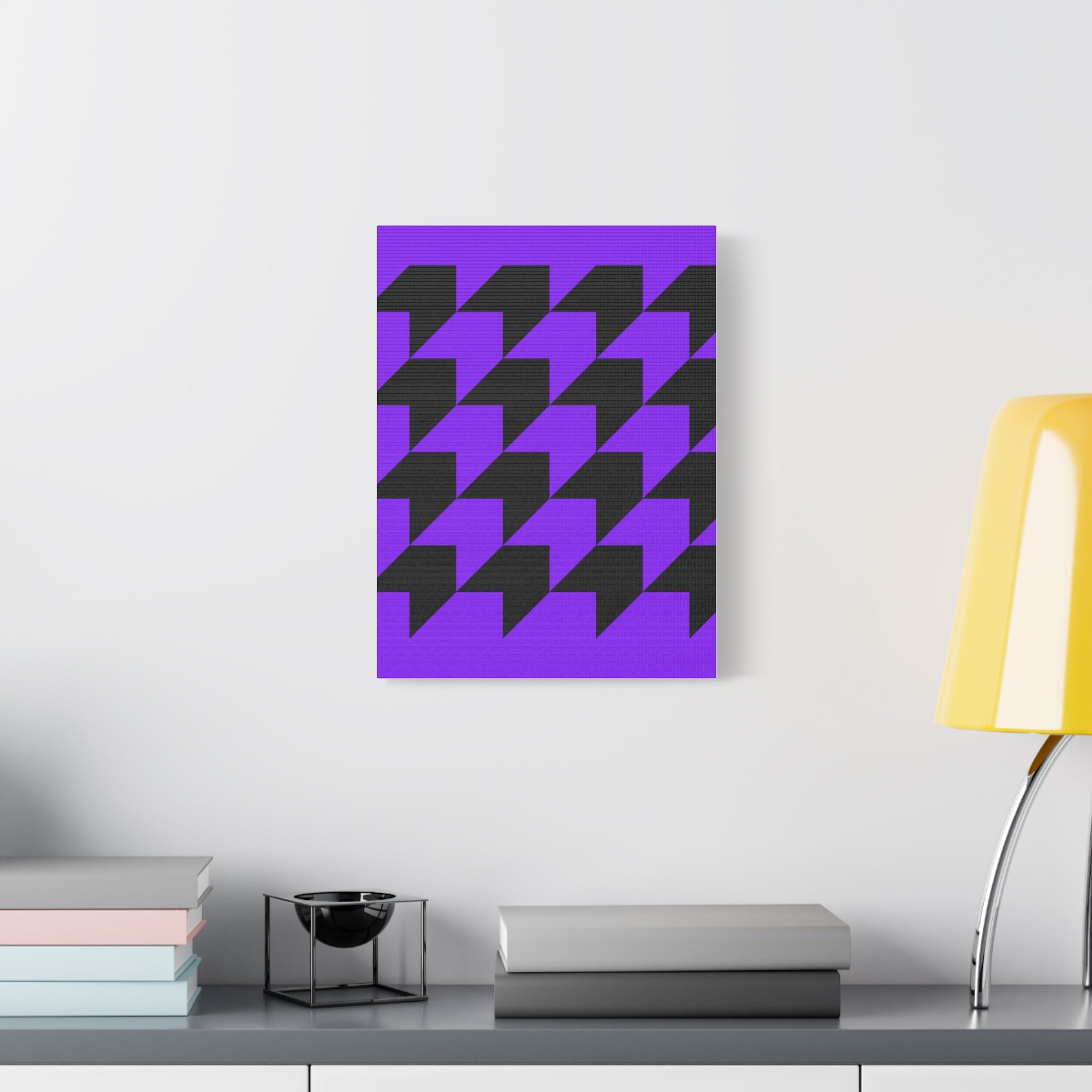 Geometric Purple Arrow Canvas Art