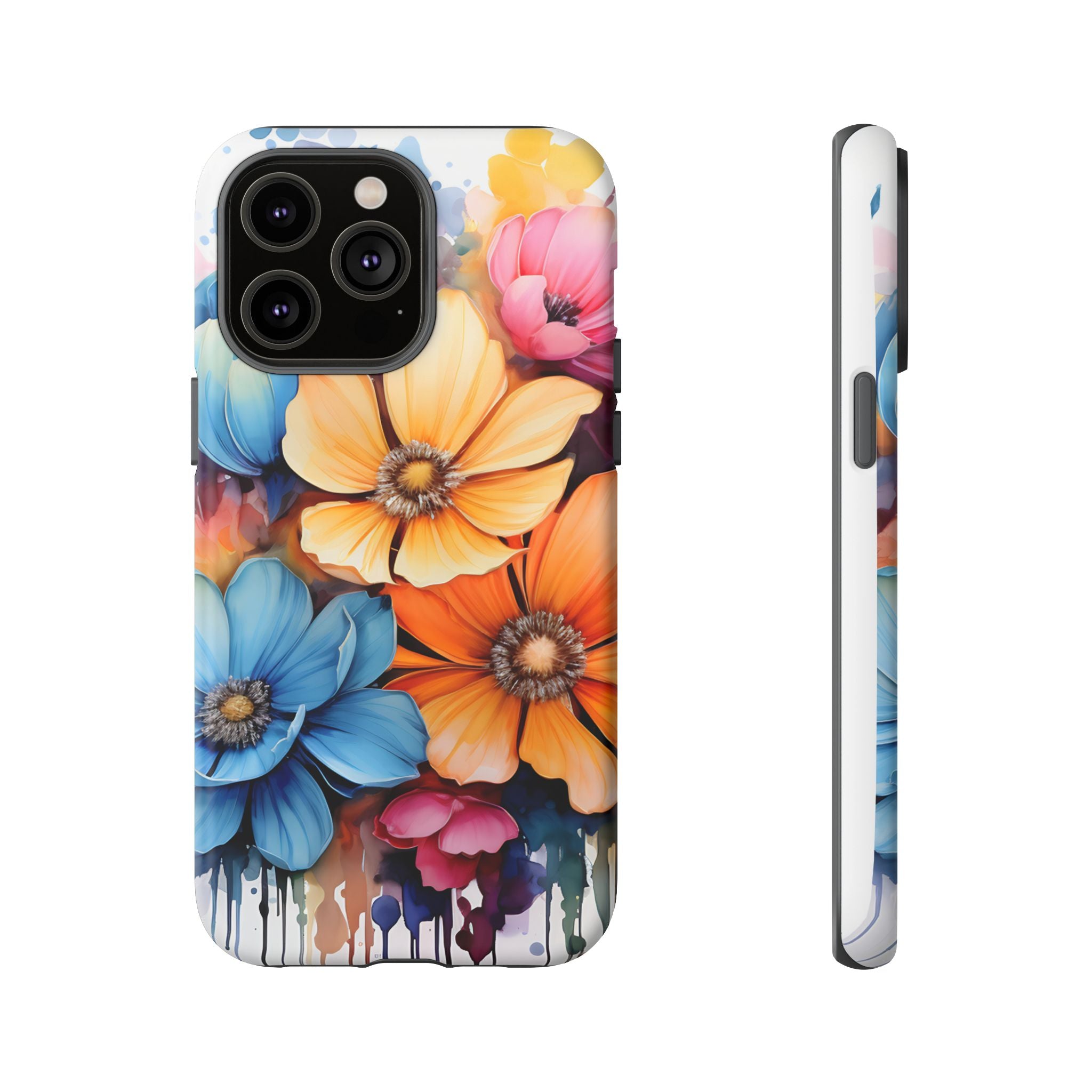 Vibrant Floral Watercolor iPhone Case - Hexagon Stone