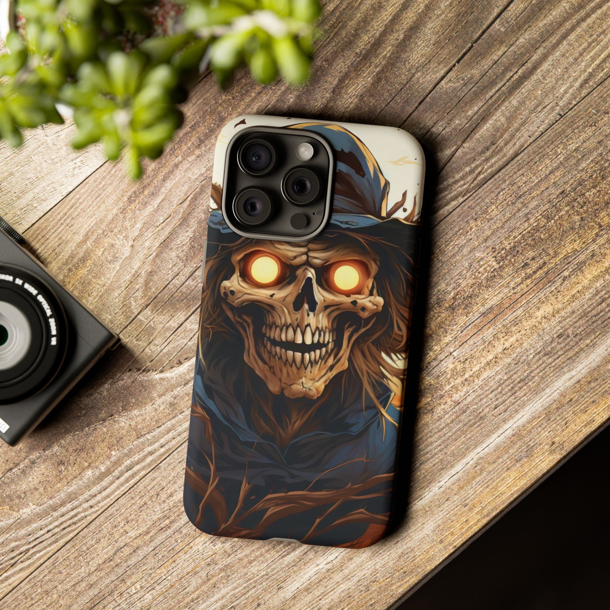 Eerie Scarecrow Hexagon Stone iPhone Case