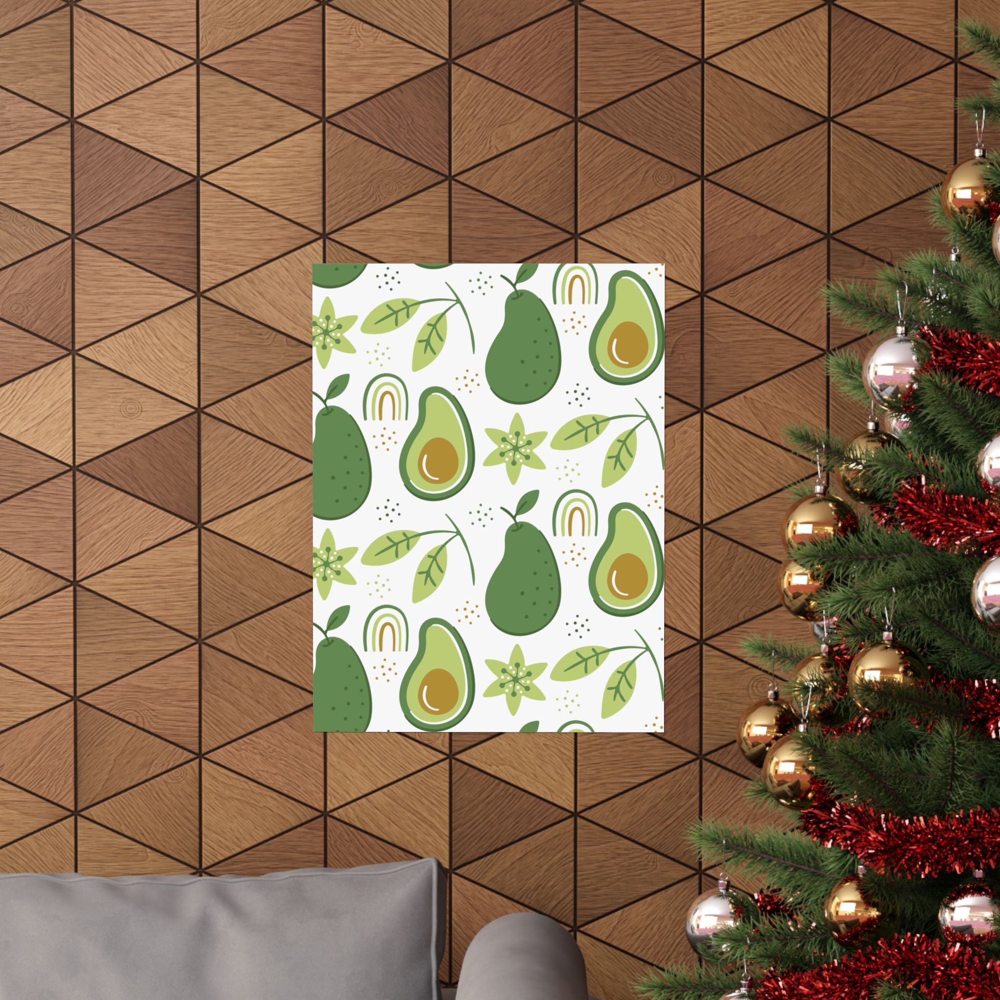 Avocado Floral Pattern Vertical Poster