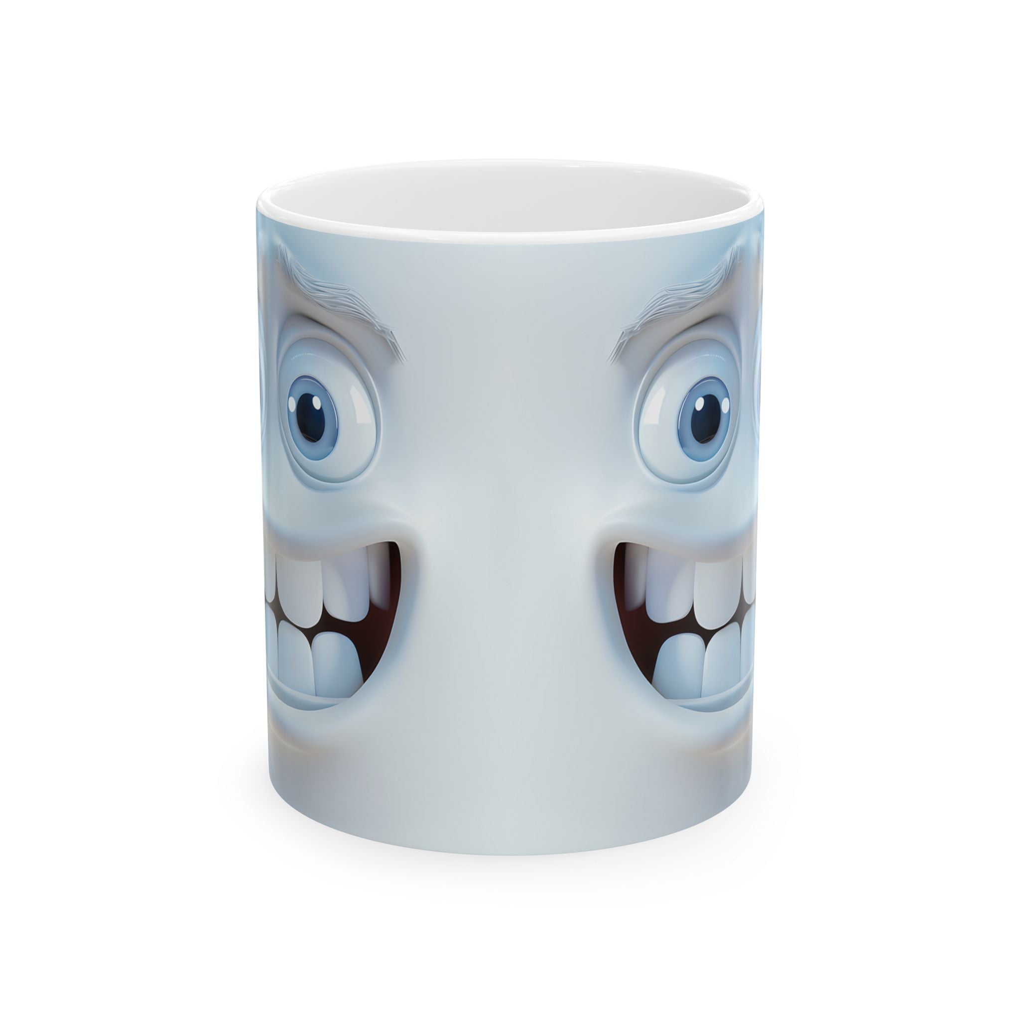 Crazy Grin Mug: 3D Cartoon Face Mug