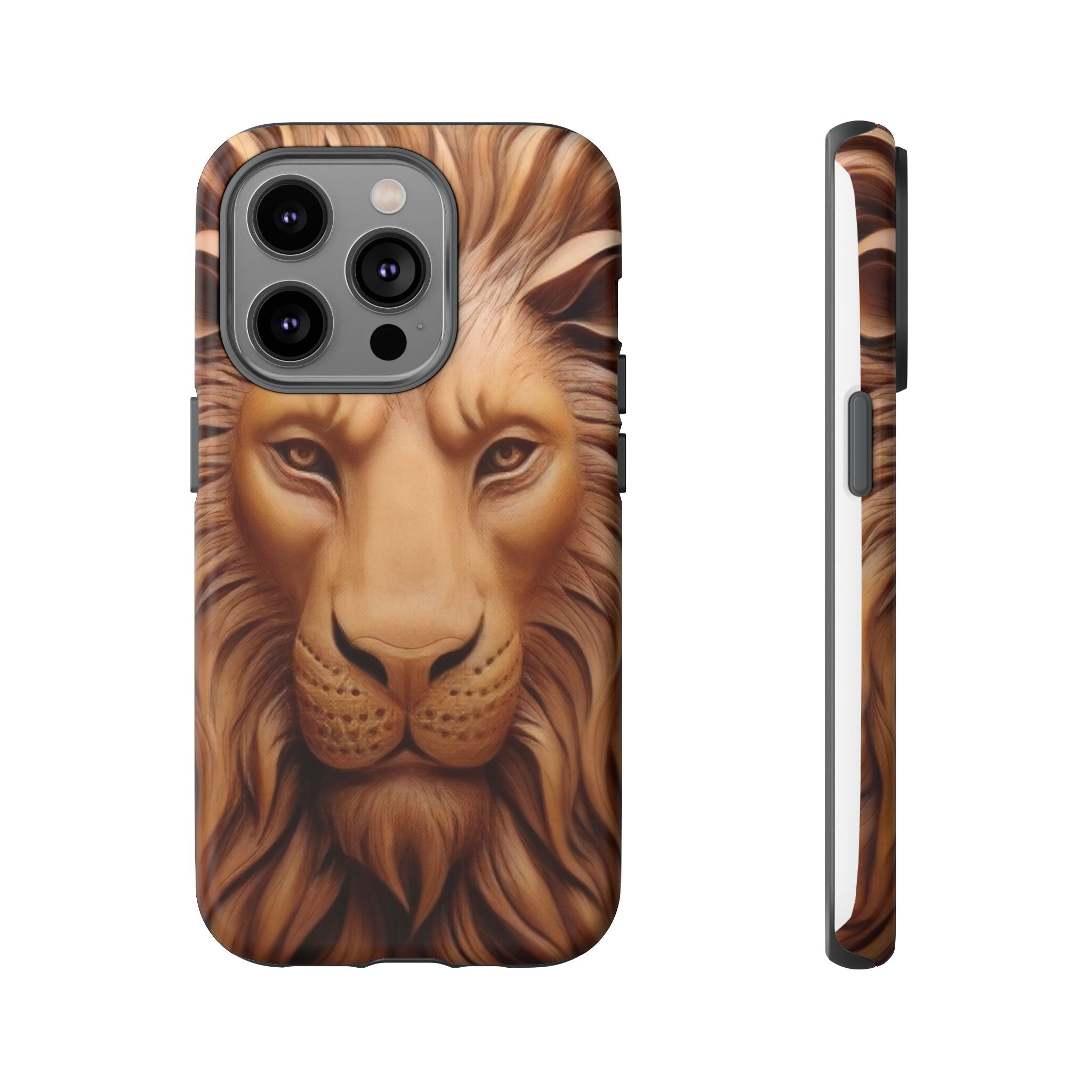 Majestic Lion Head Hexagon Stone iPhone Case