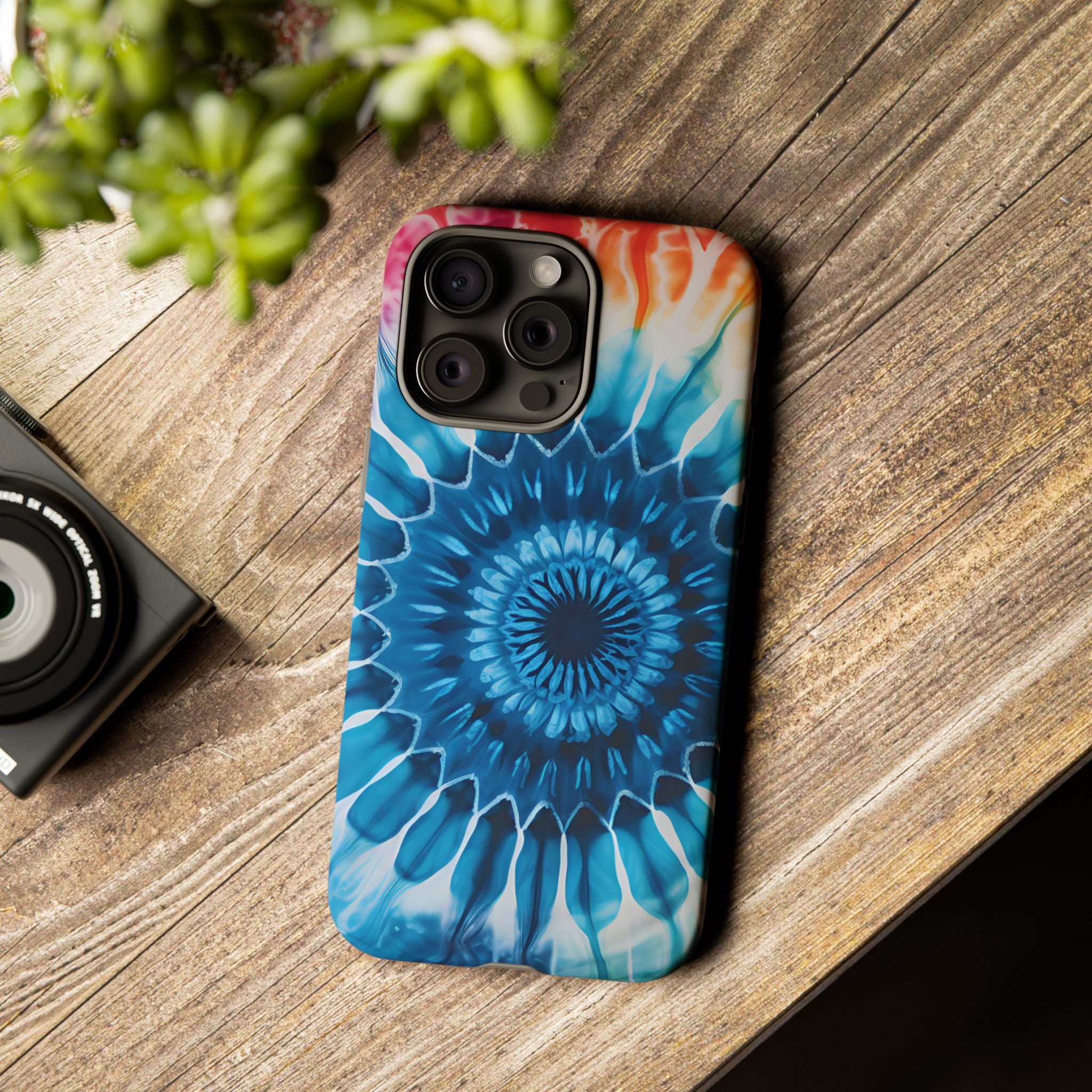 Cosmic Mandala Tie-Dye iPhone Case - Rugged Hexagon Stone