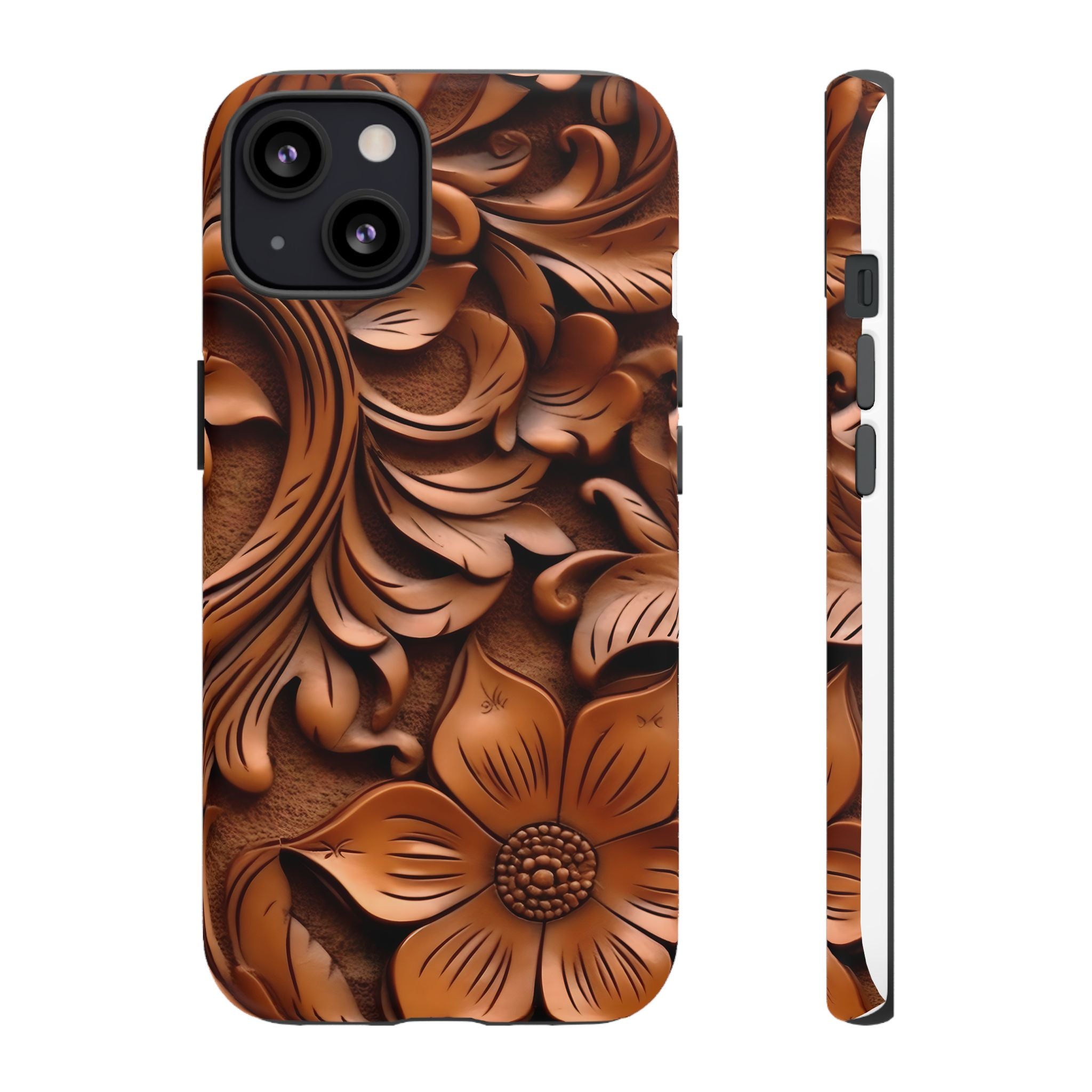 Baroque Floral Hexagon Stone iPhone Case