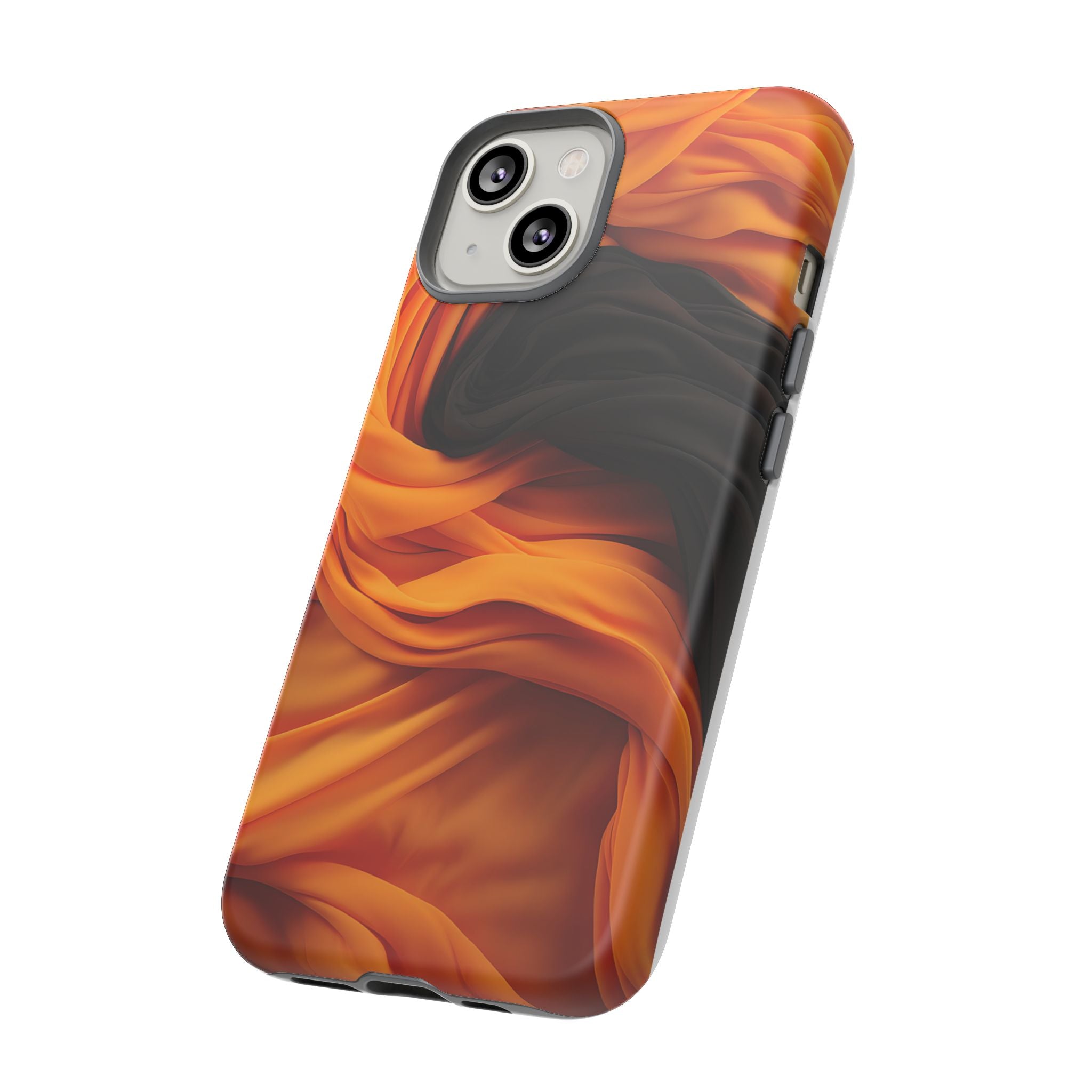 Abstract Orange & Gray Hexagon Stone iPhone Case