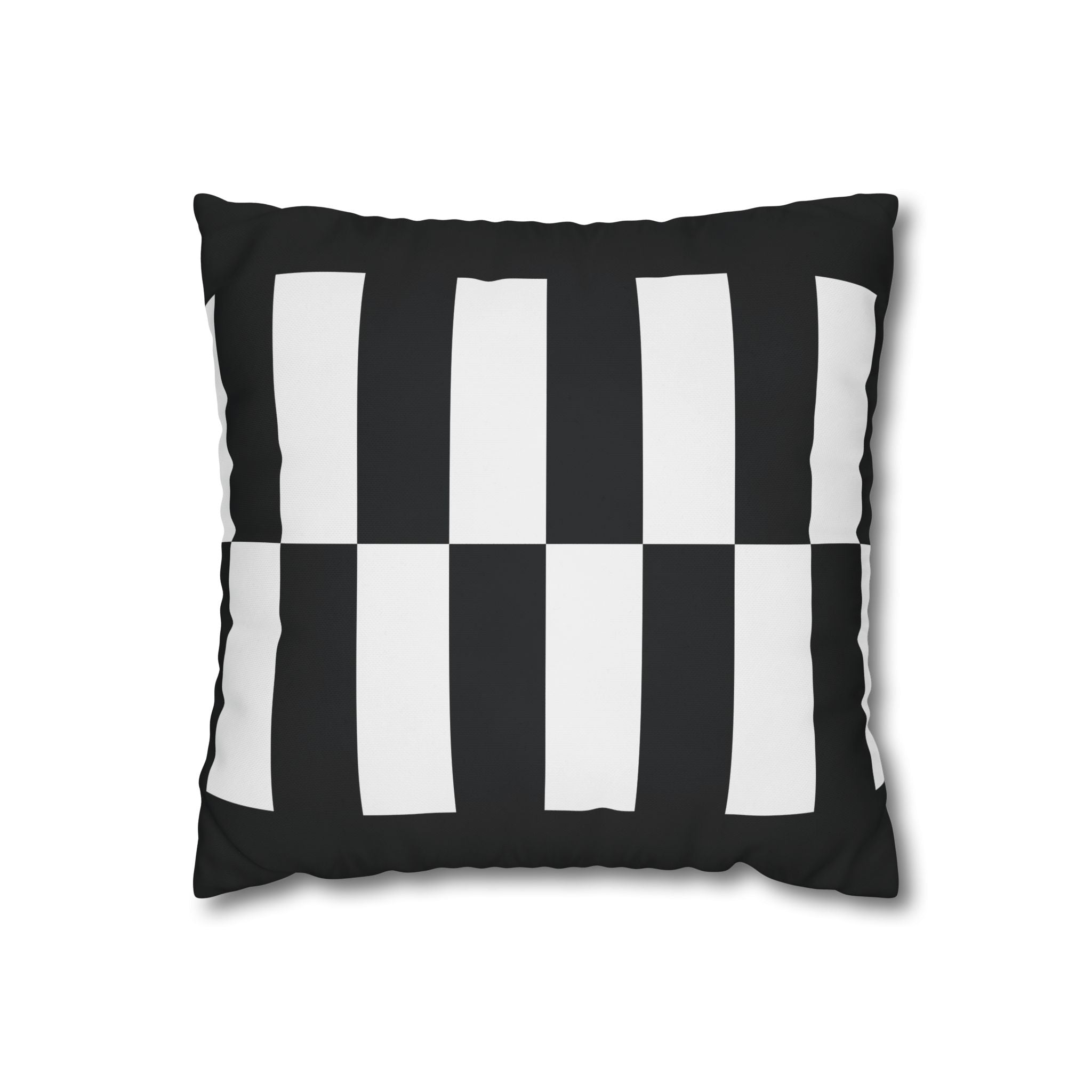 Abstract Checkered Pillowcase - Black & White