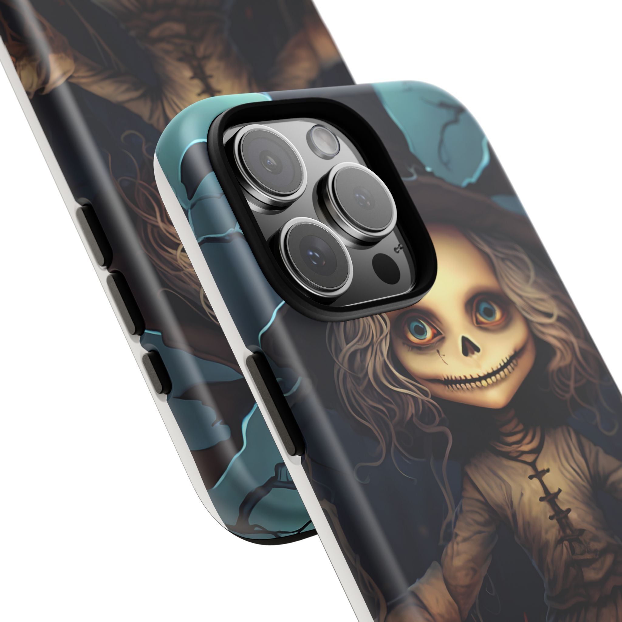 Spooky Skull Girl Halloween iPhone Case - Hexagon Stone