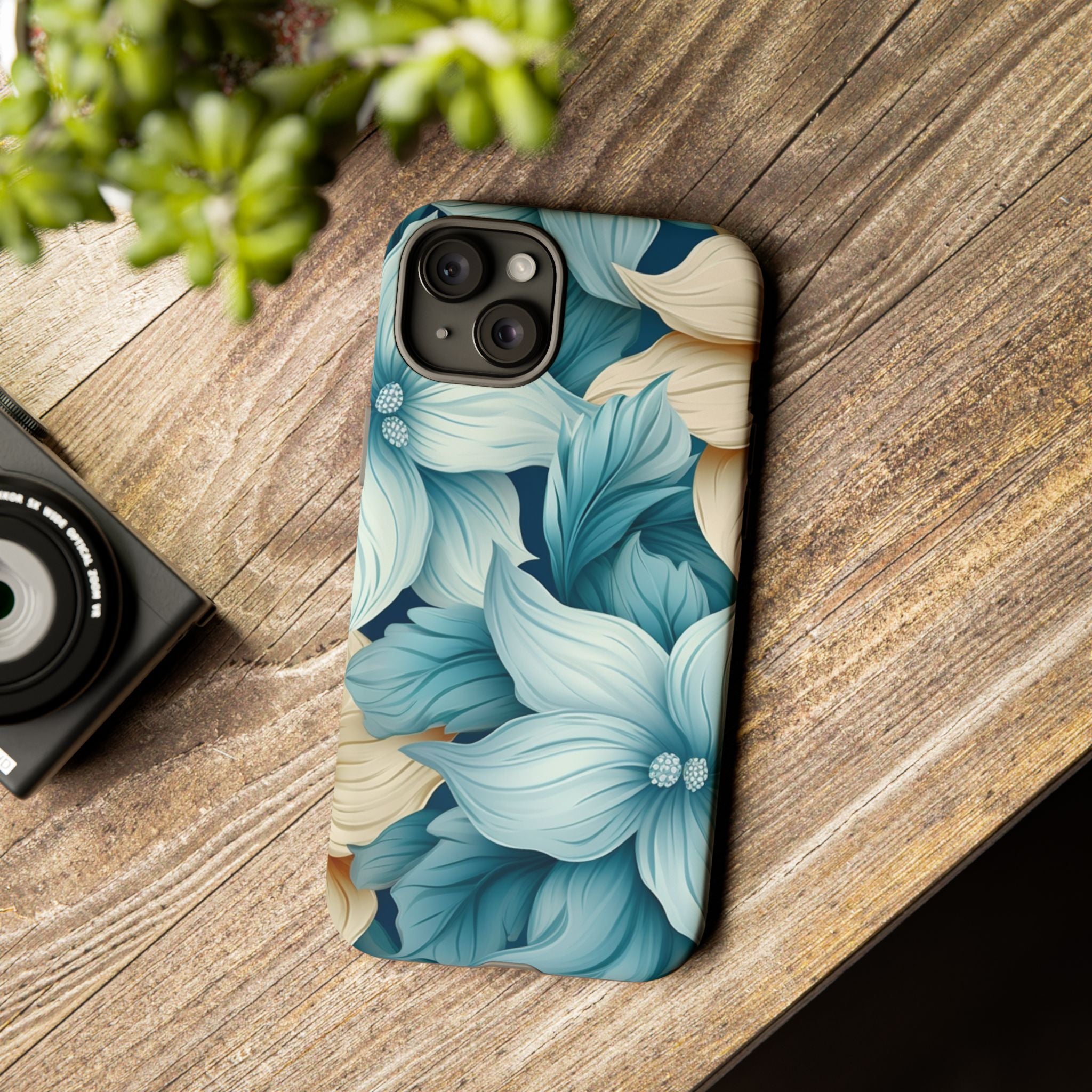 Teal Floral Hexagon iPhone Case - Rugged