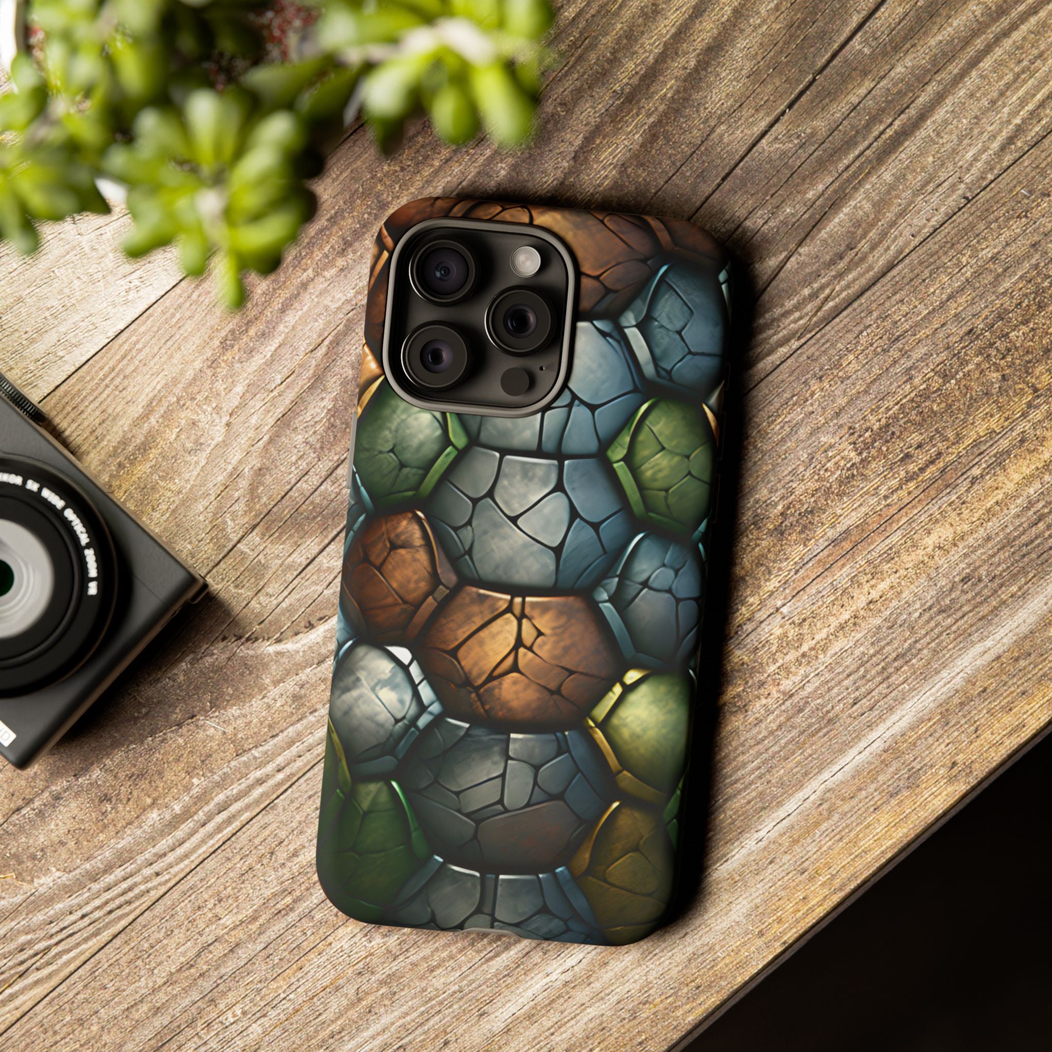 Hexagon Stone iPhone Case - Rugged Texture