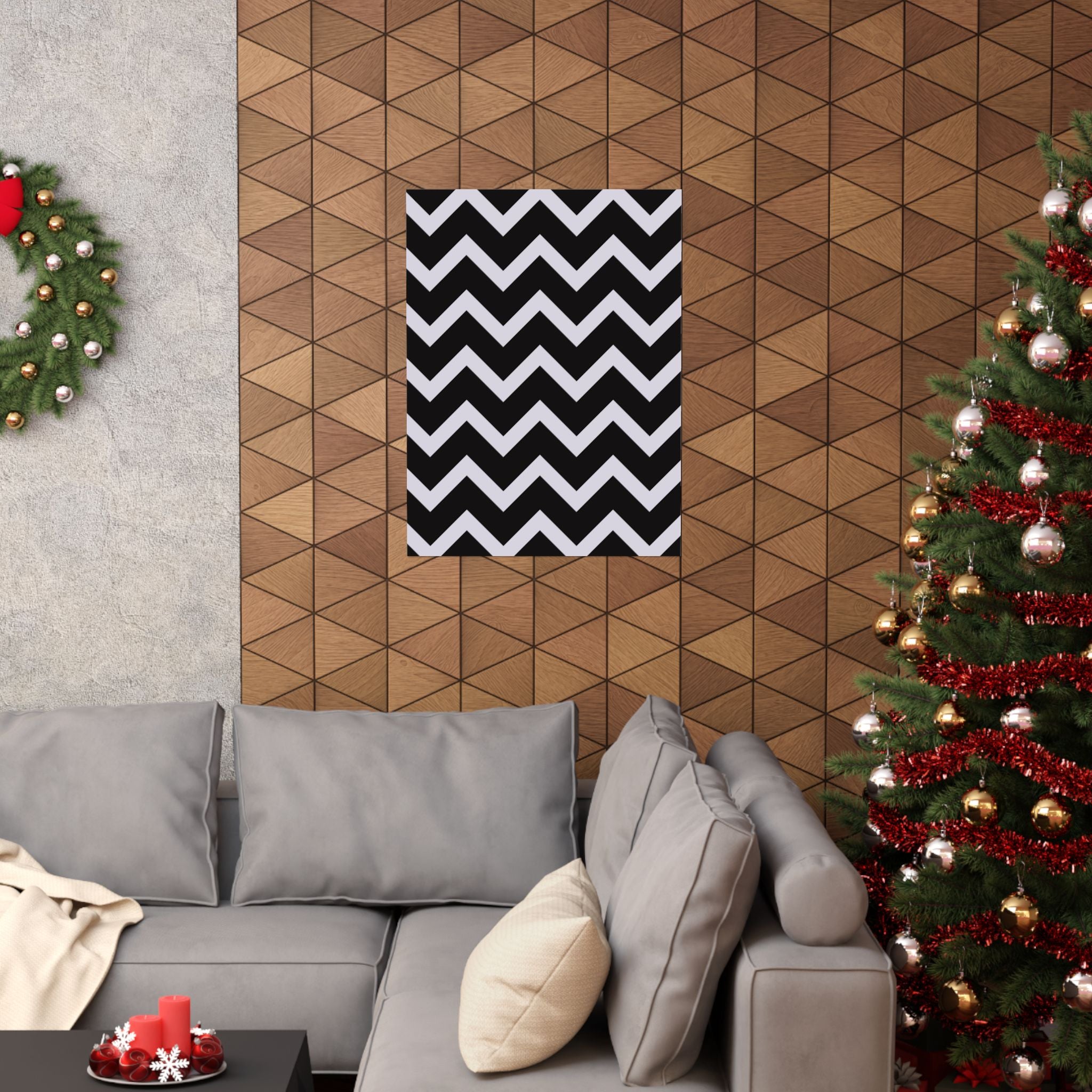 Modern Chevron Zigzag Geometric Poster