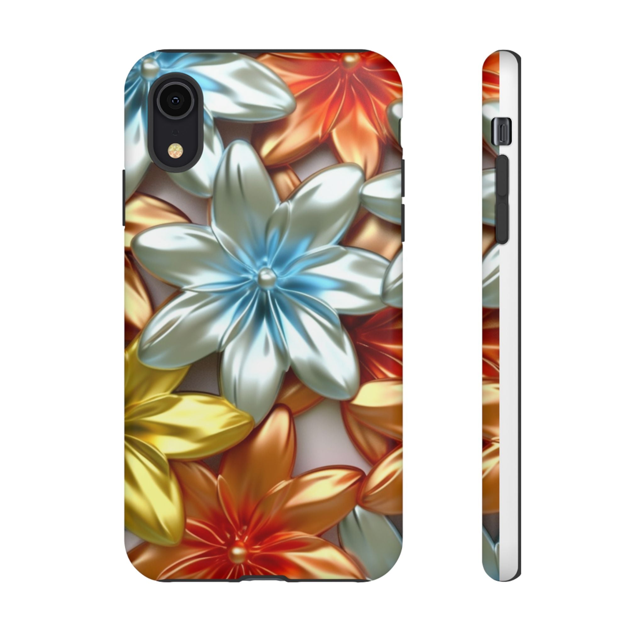 Metallic Flower Hexagon iPhone Case - Rugged