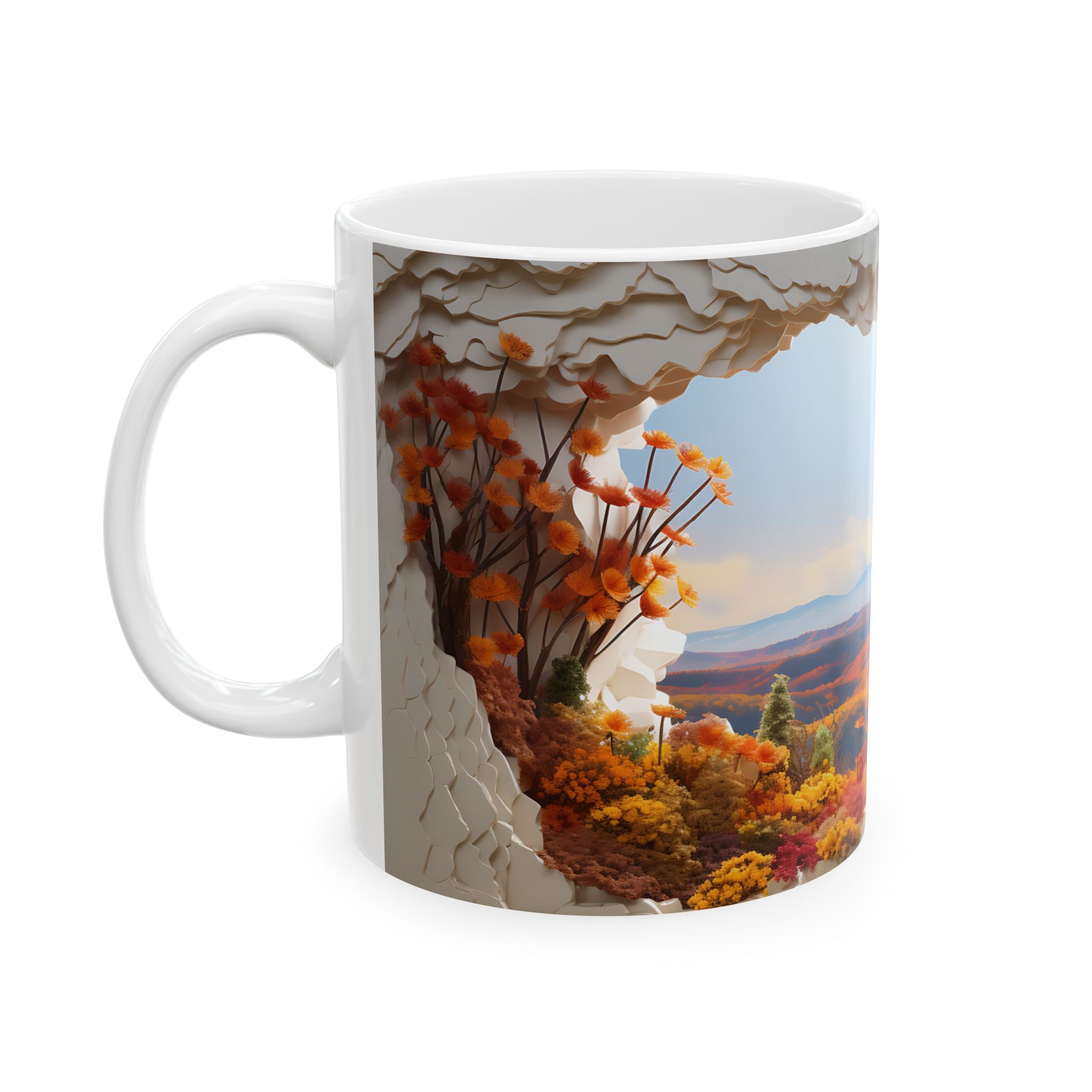 Autumn Vista Mug: Surreal Fall Scenery