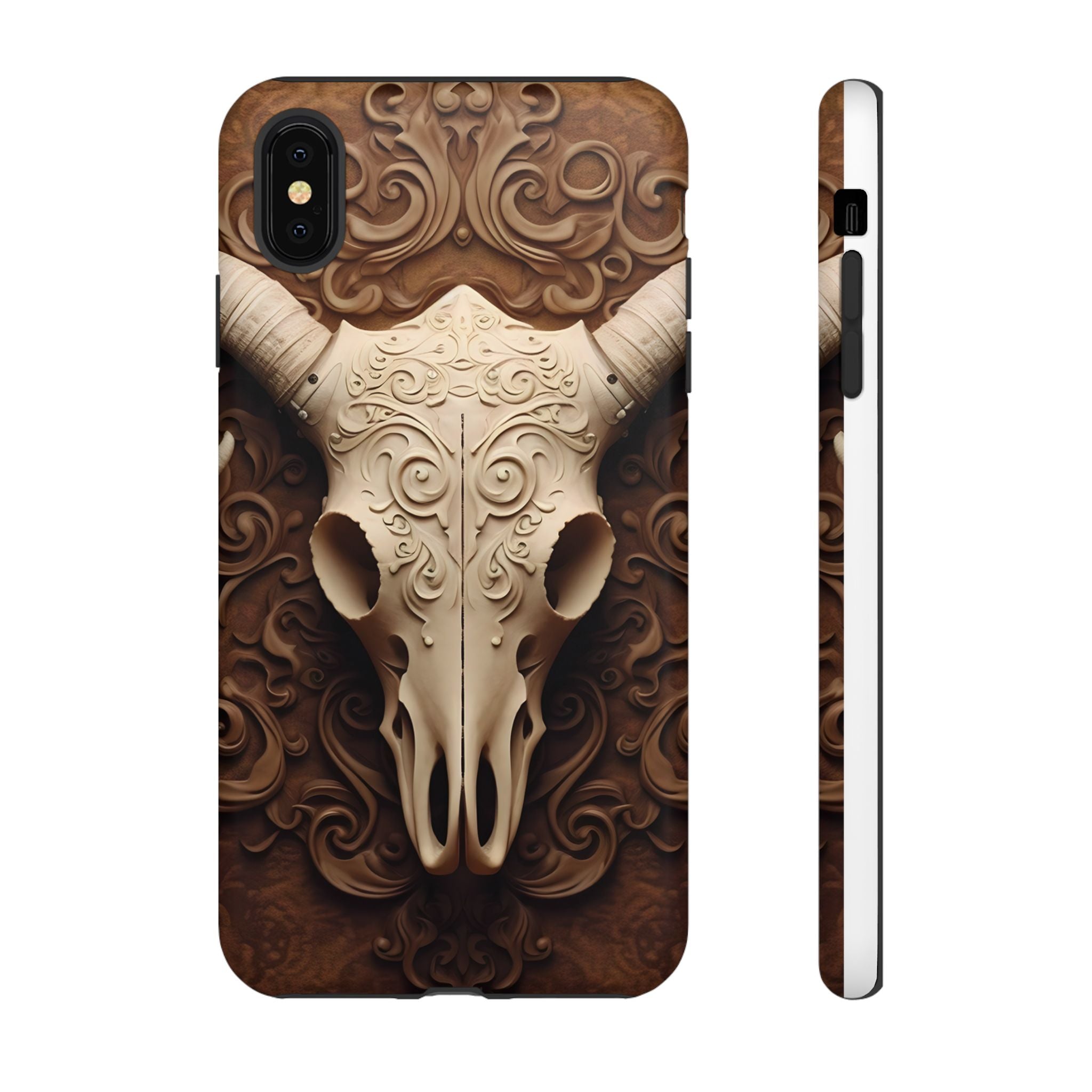 Baroque Ram Skull Hexagon Stone iPhone Case