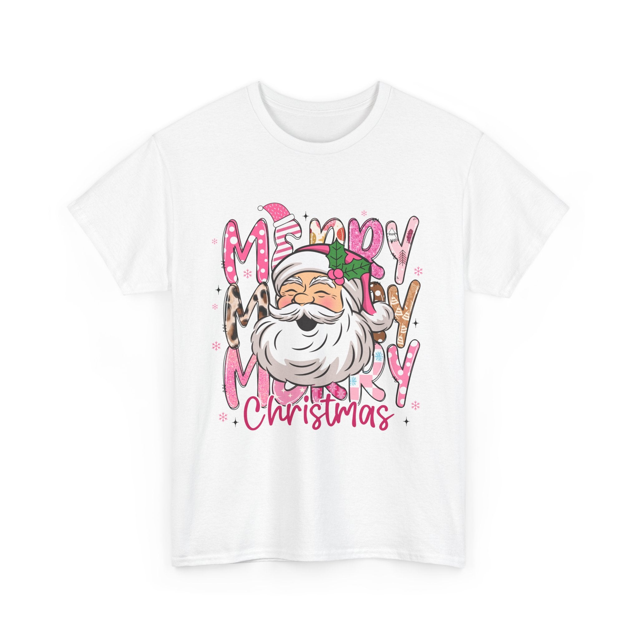 Pink Santa Merry Christmas T-Shirt