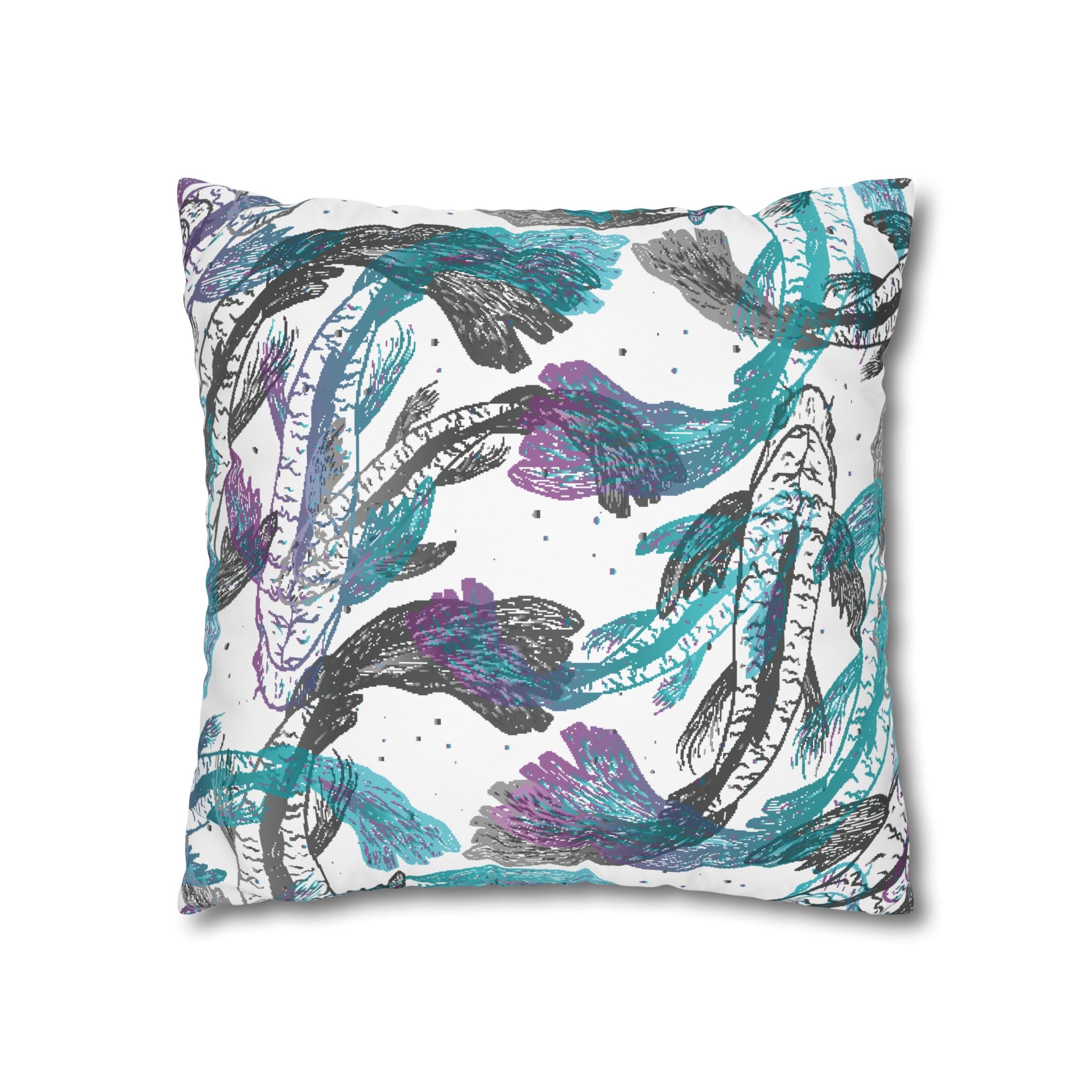 Koi Fish Pillowcase - Teal & Purple