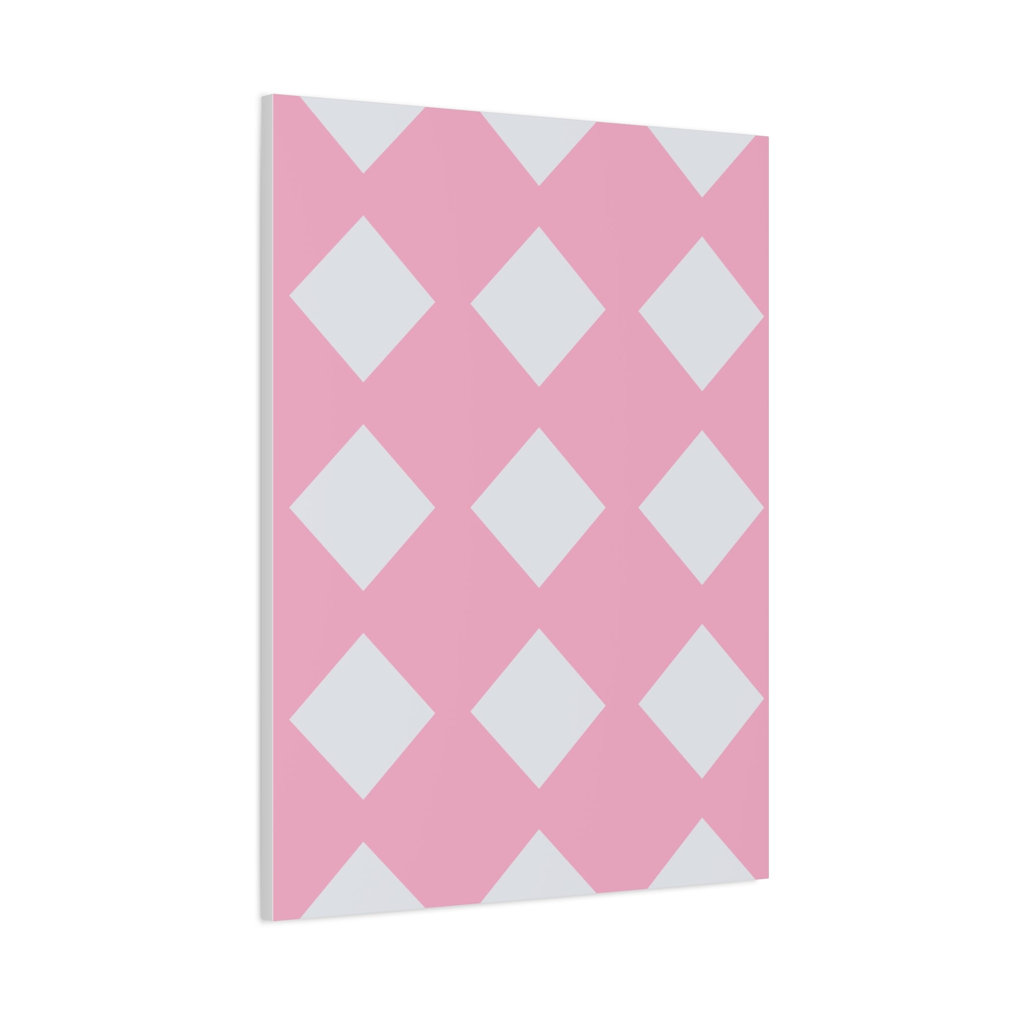 Pink & Grey Diamond Canvas Art Print